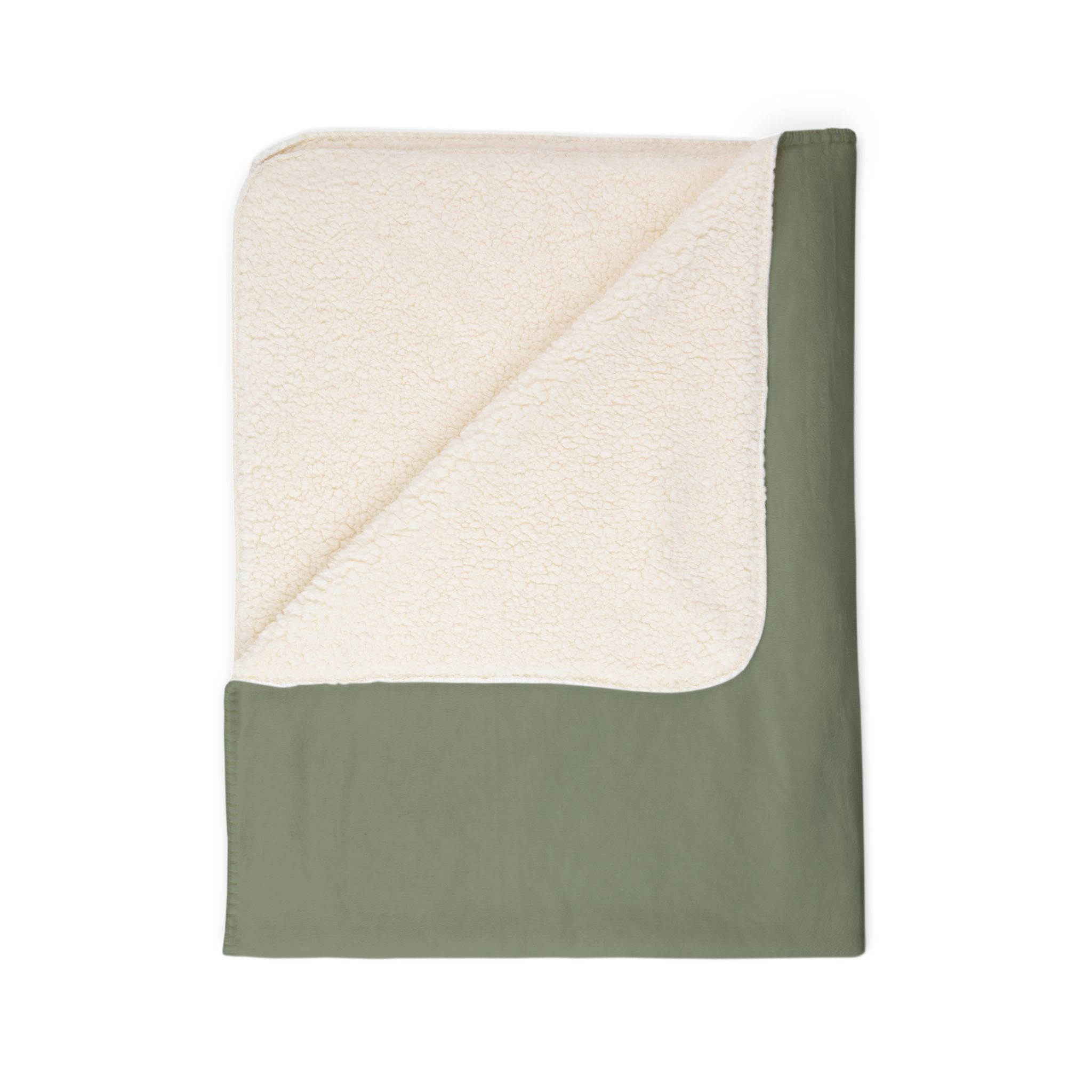 Sherpa Blanket – Soft Olive Fleece Cozy Throw (Tales & Ink Script)