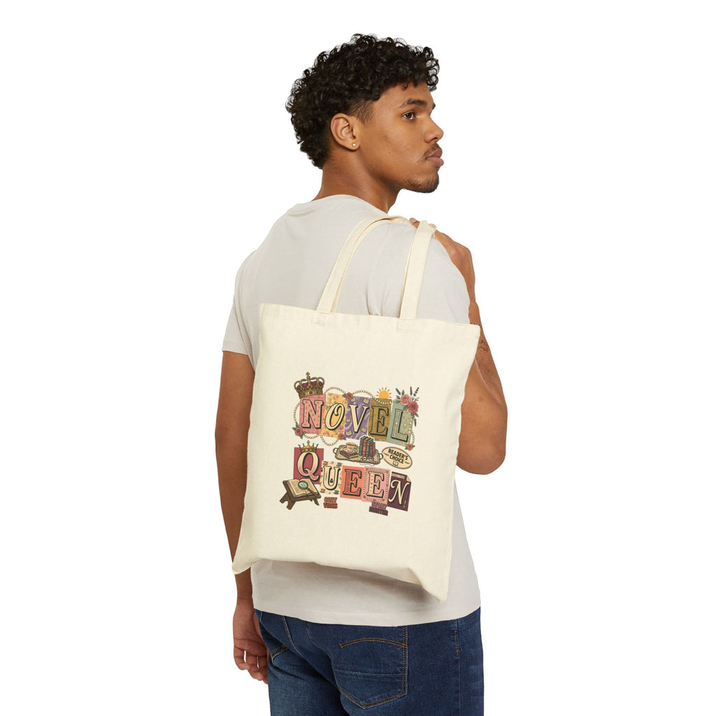 Novel Queen Cotton Canvas Tote Bag - Literary Gift for Book Lovers