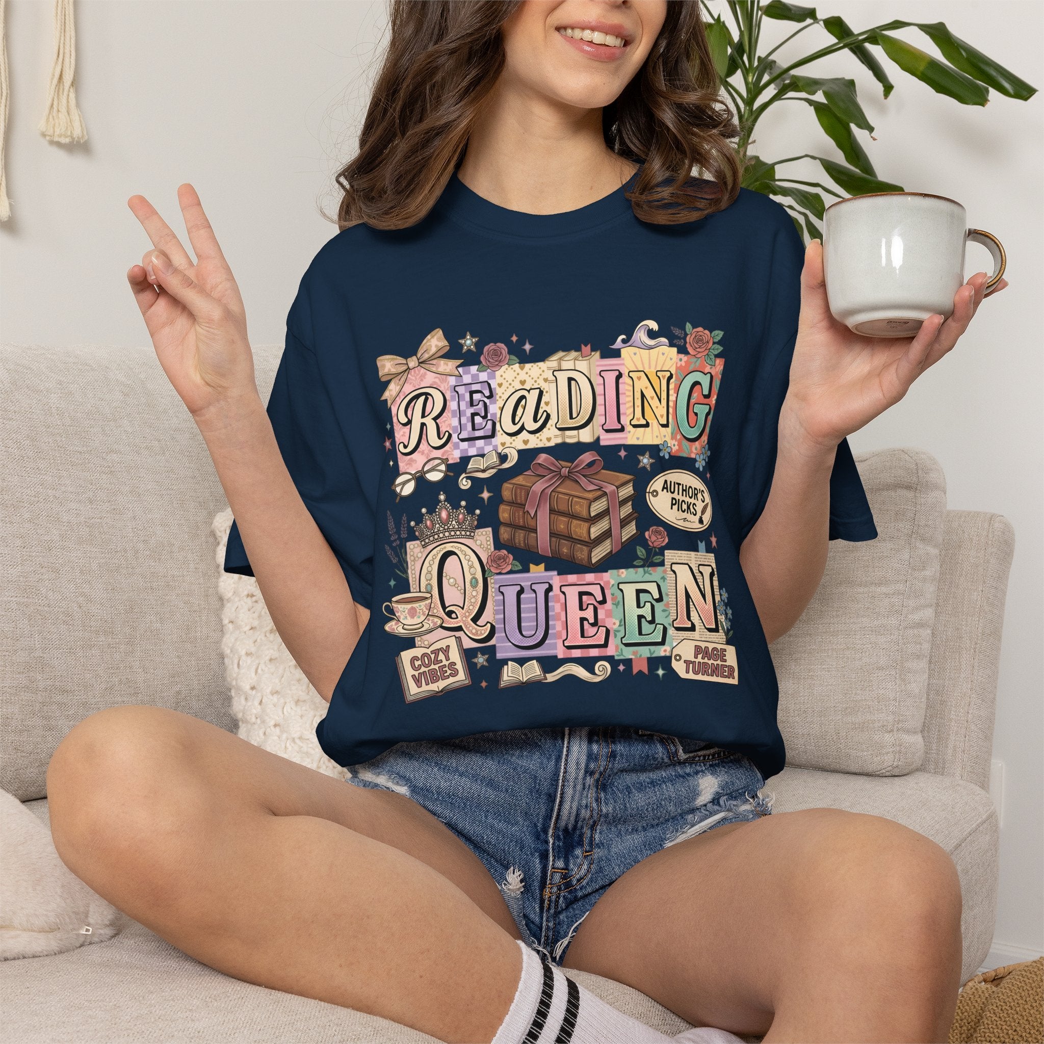 Reading Queen T-Shirt — Vintage Book Lover Tee