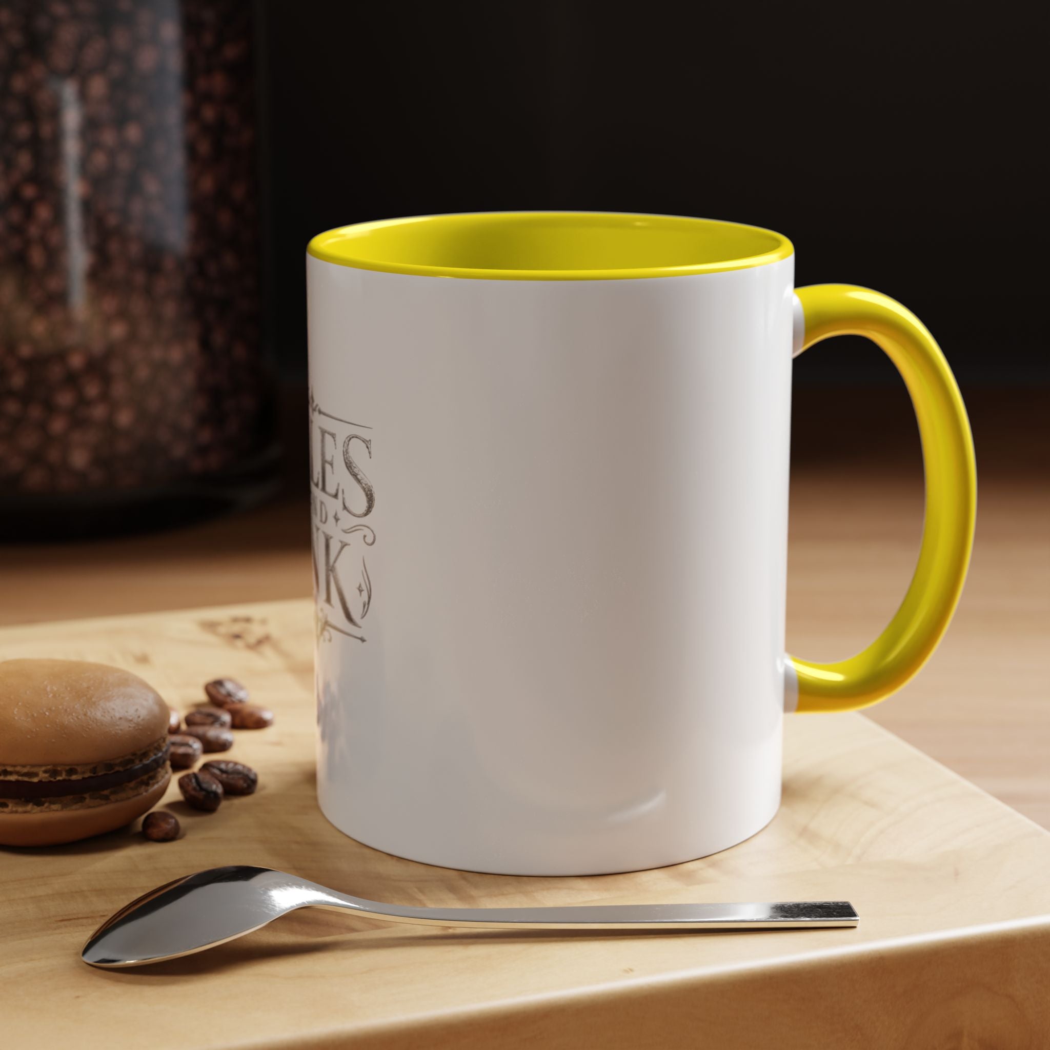 Tales & Ink Accent Coffee Mug — Literary Script 11/15oz