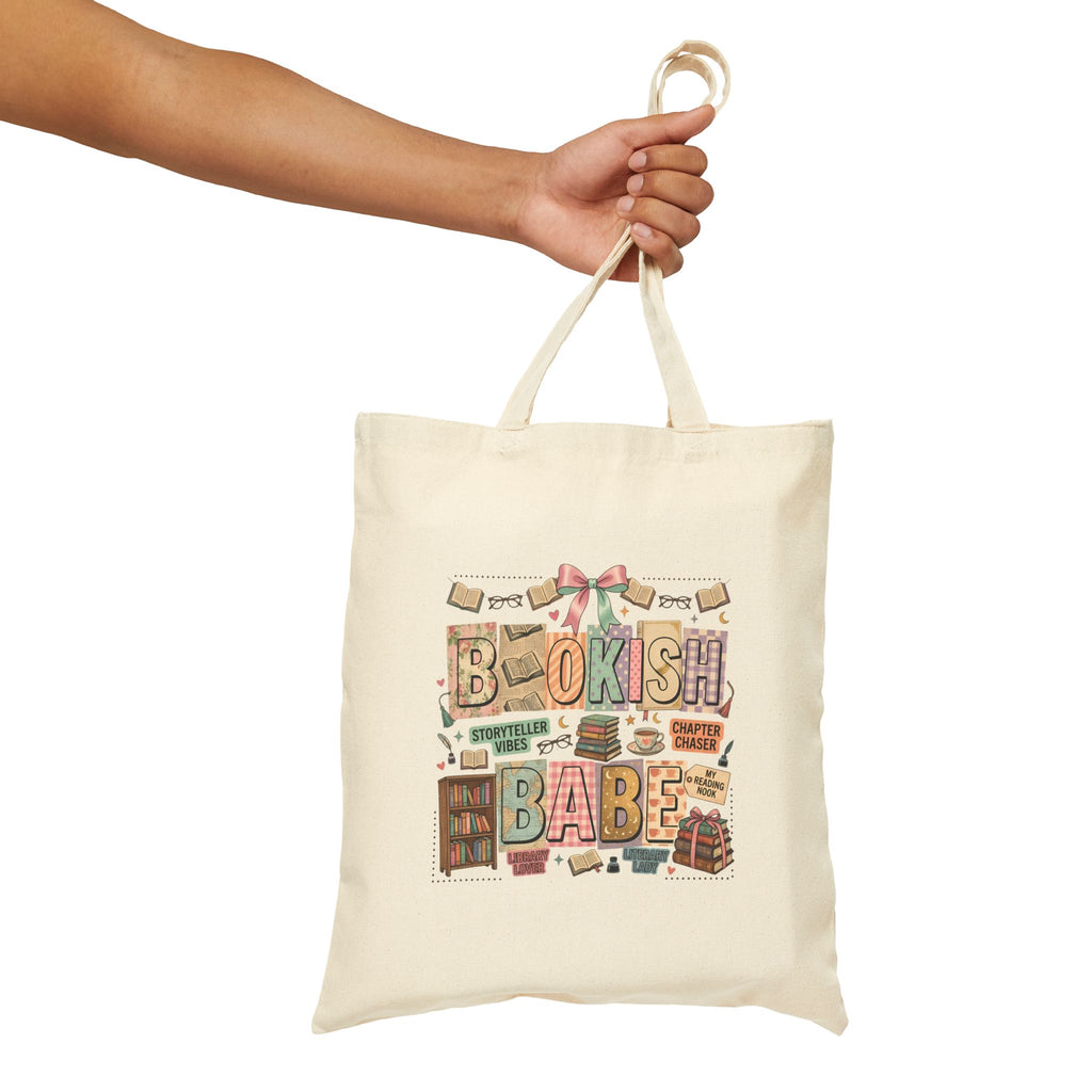 Bookish Babe Tote Bag — Cute Vintage Book Lover Canvas Tote