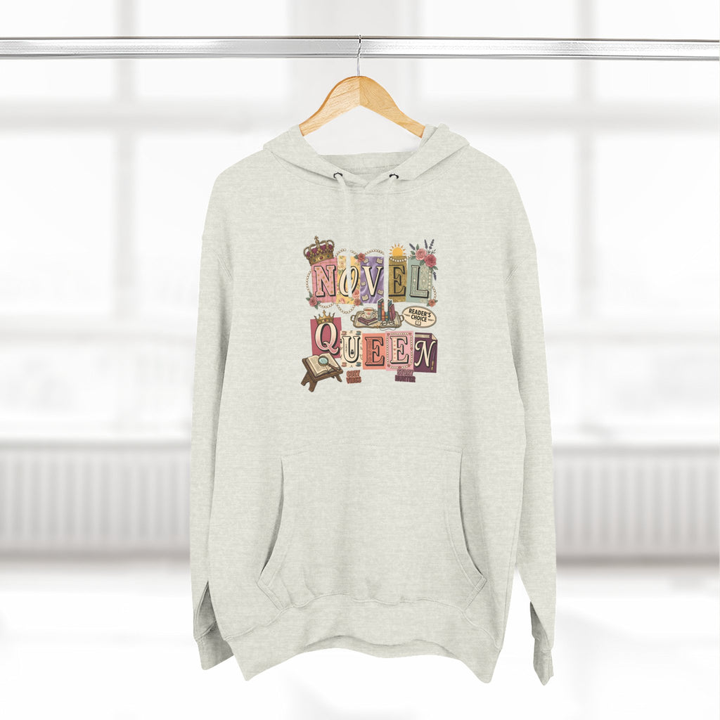 Novel Queen Hoodie — Vintage Book Lover Graphic Pullover
