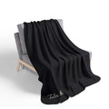 Copy of Sherpa Blanket – Soft Black Fleece Cozy Throw (Tales & Ink Script)