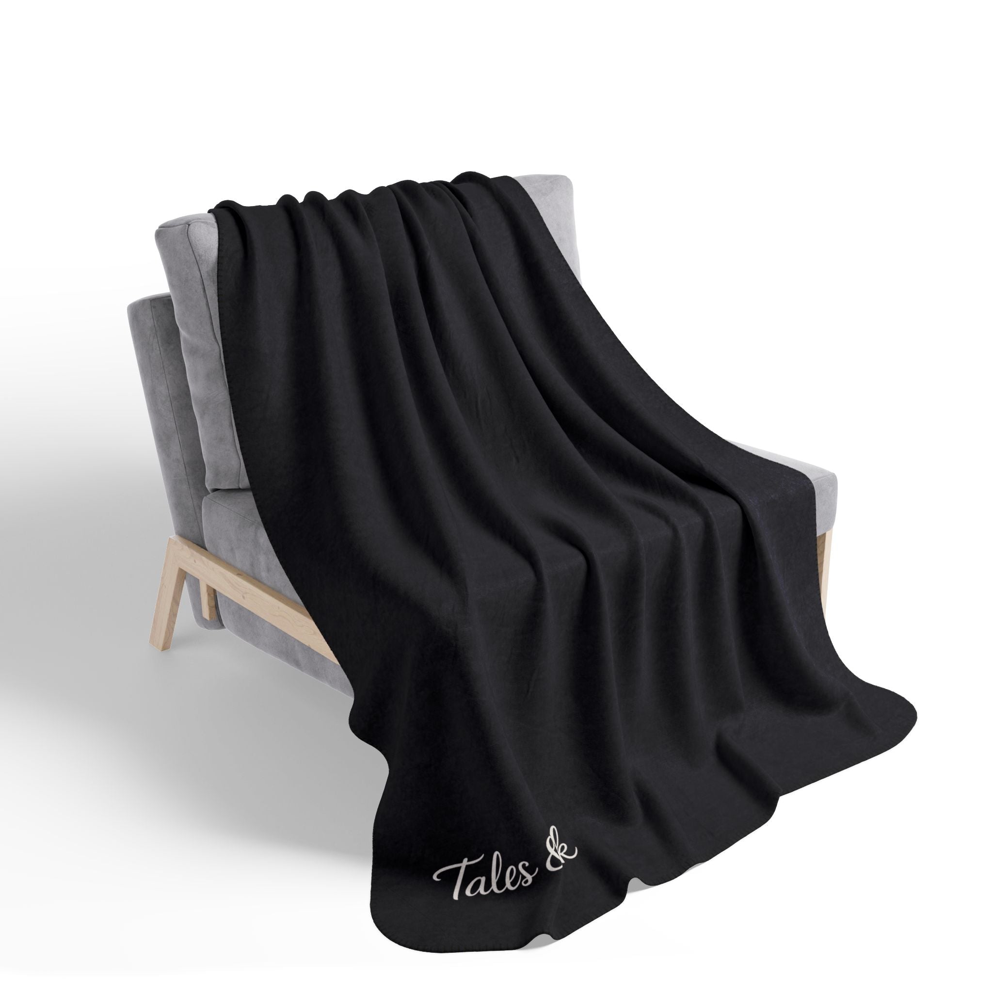 Copy of Sherpa Blanket – Soft Black Fleece Cozy Throw (Tales & Ink Script)