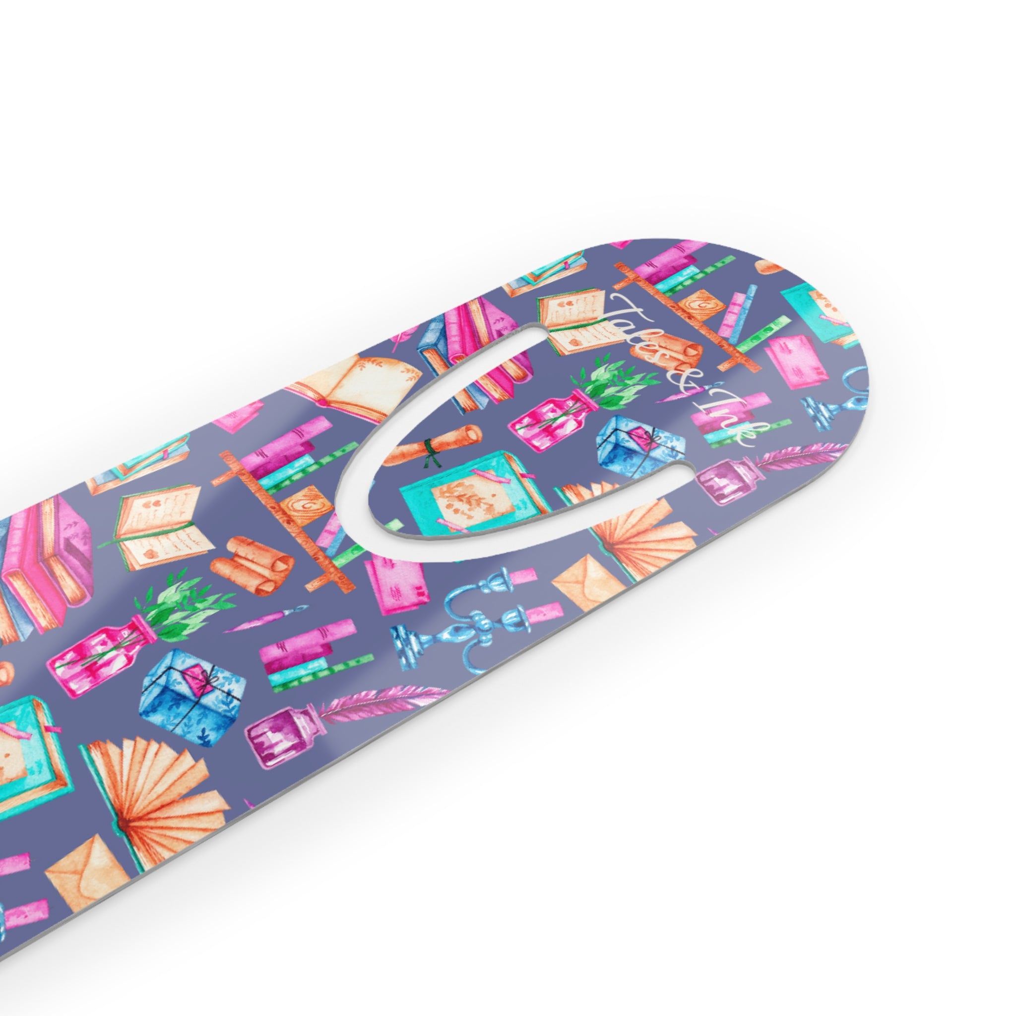 Colorful Booklover Metal Bookmark — Cute Books & Reading Pattern
