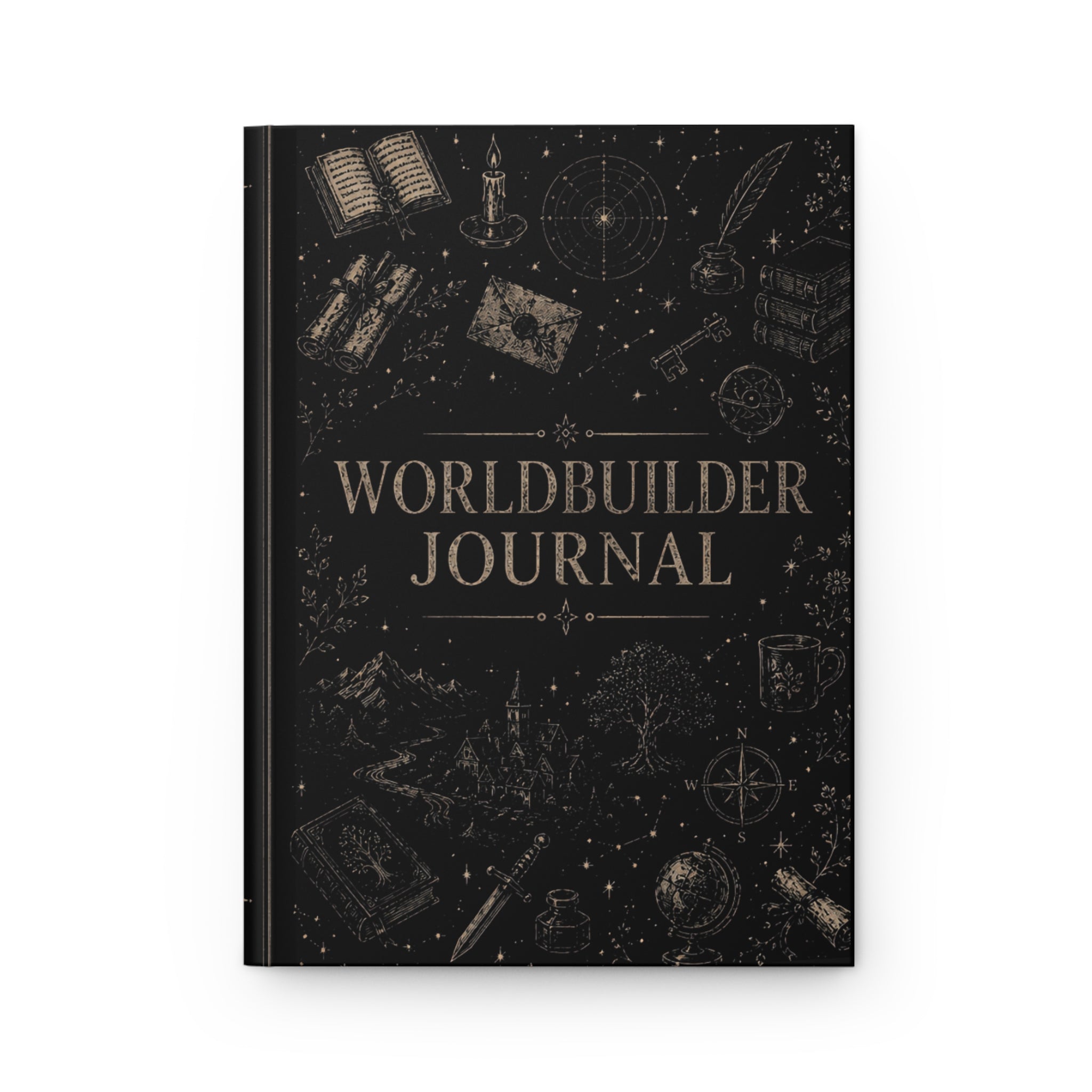 Worldbuilding Notes Hardcover Journal — Fantasy Map & Story Planner