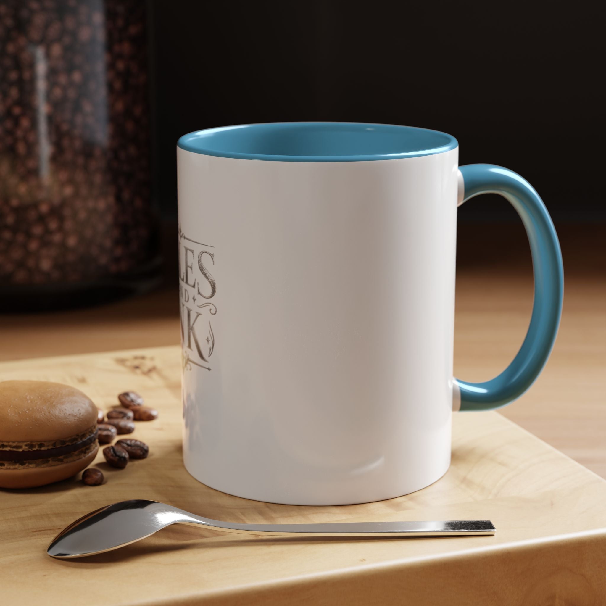 Tales & Ink Accent Coffee Mug — Literary Script 11/15oz
