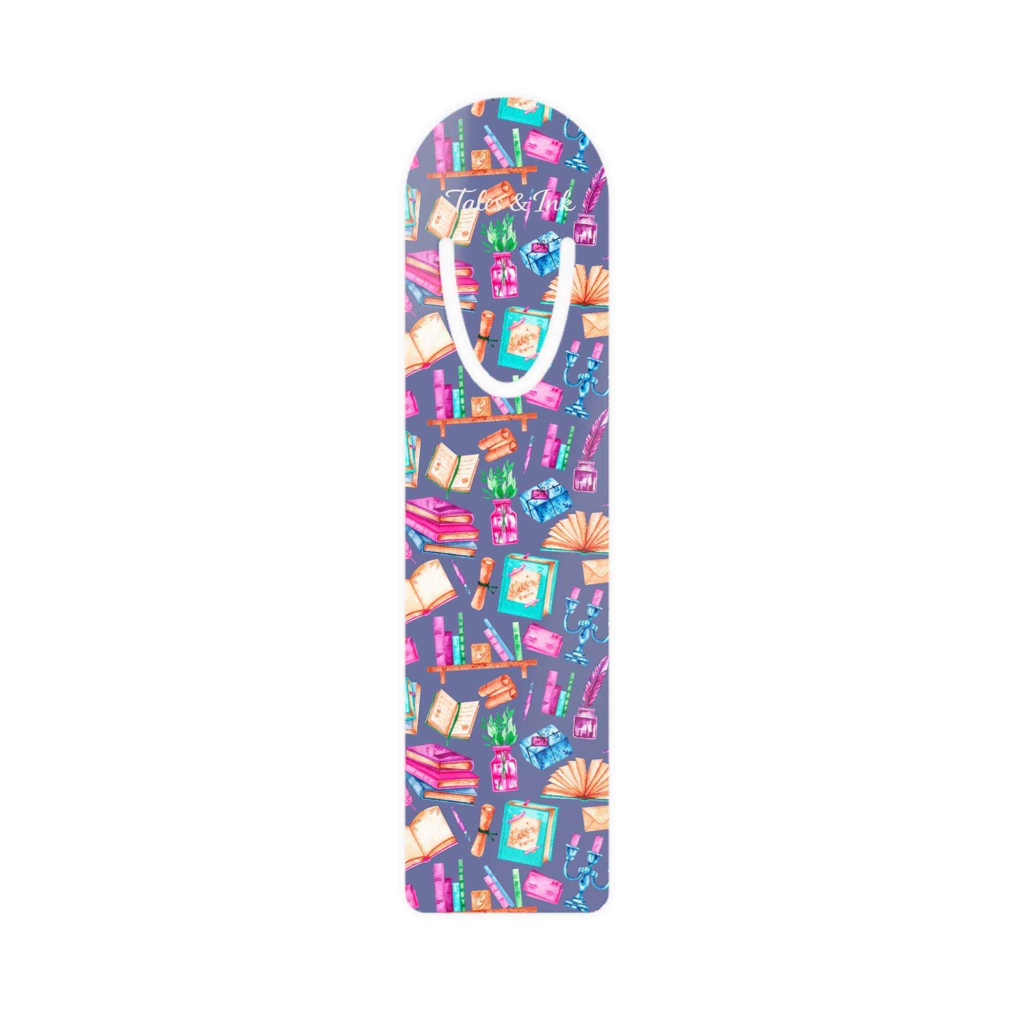 Colorful Booklover Metal Bookmark — Cute Books & Reading Pattern