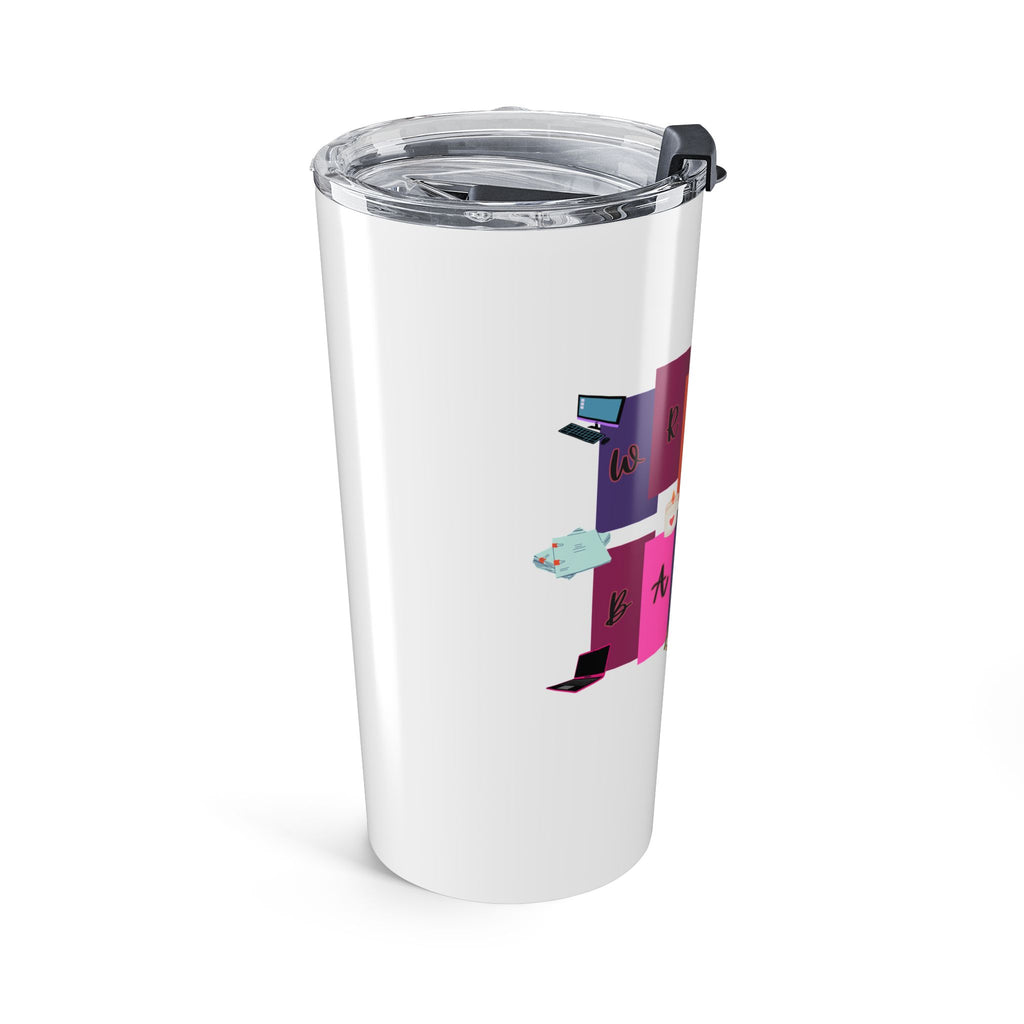 20oz Author Tumbler —Writer Babe Travel Mug with Colorful Books & Reader Design