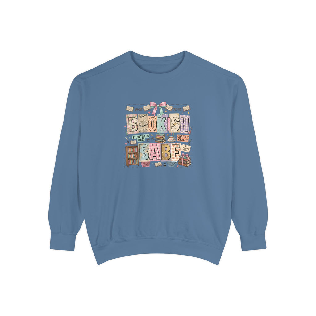 Bookish Babe Sweatshirt — Cute Pastel Reading Graphic Crewneck