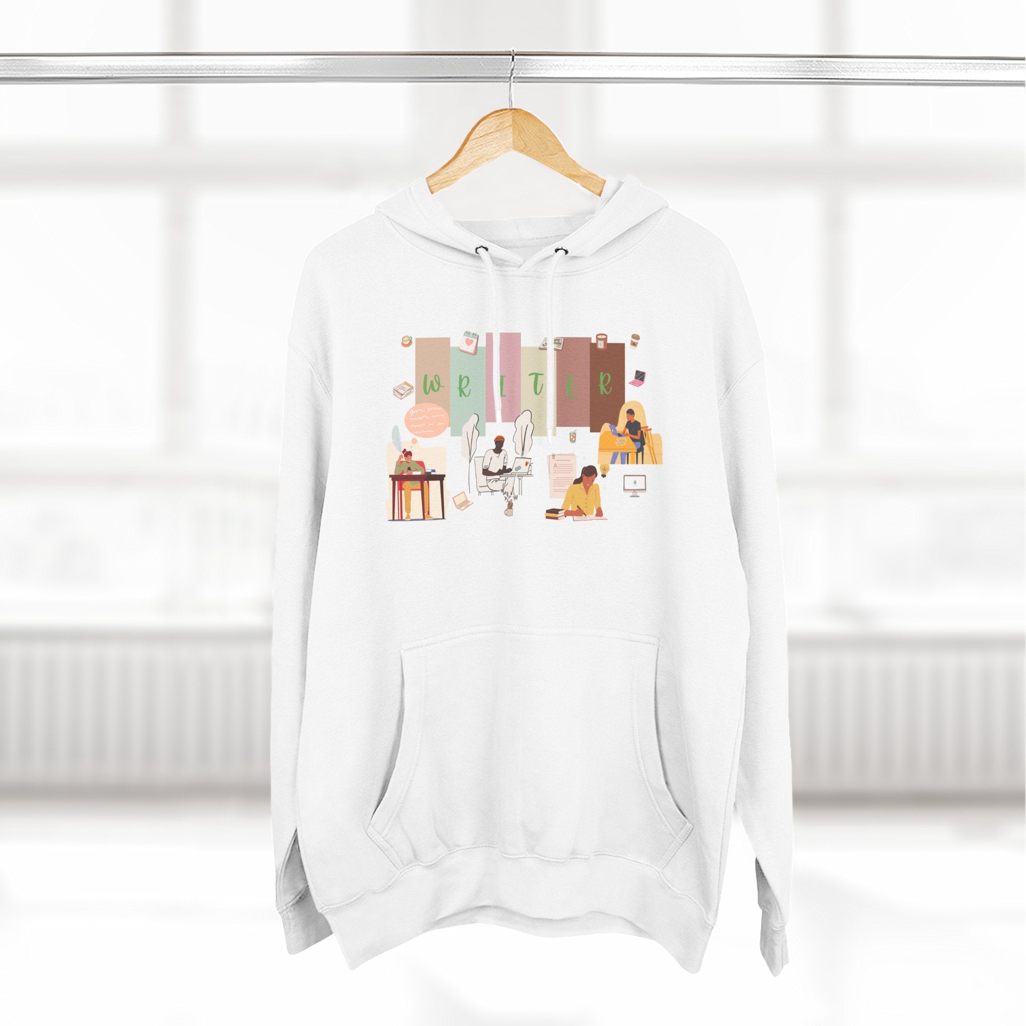 Writer Hoodie — Cozy Typewriter & Notebook Literary Sweatshirt