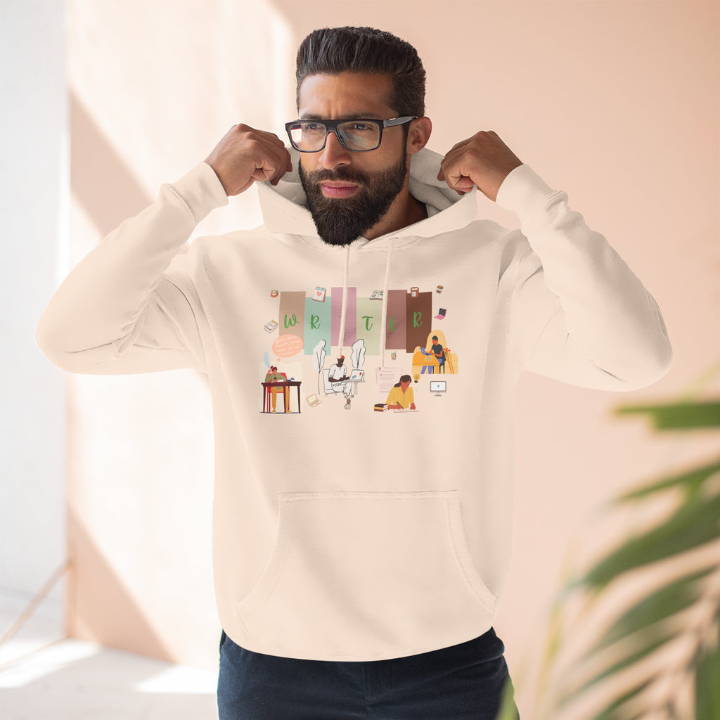 Writer Hoodie — Cozy Typewriter & Notebook Literary Sweatshirt