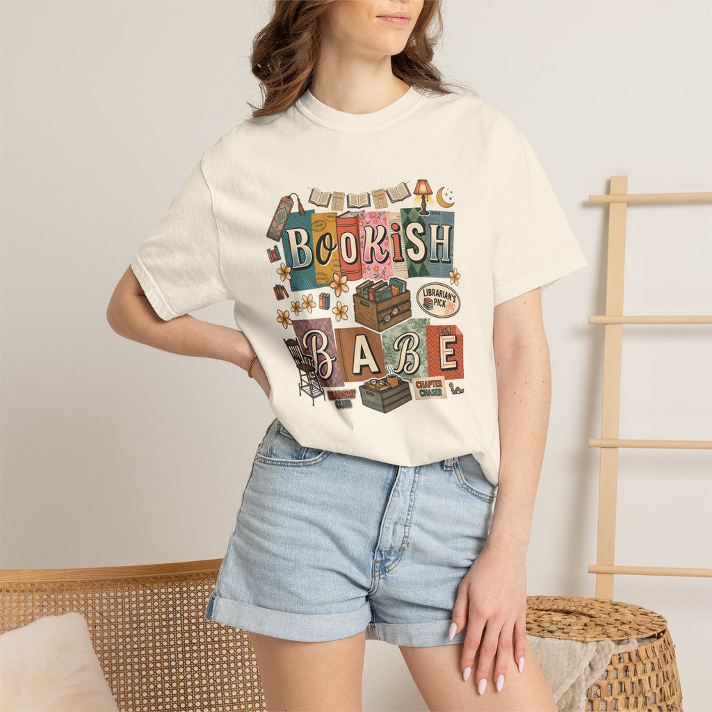 Bookish Babe T-Shirt — Cute Vintage Reading Graphic Tee for Book Lovers