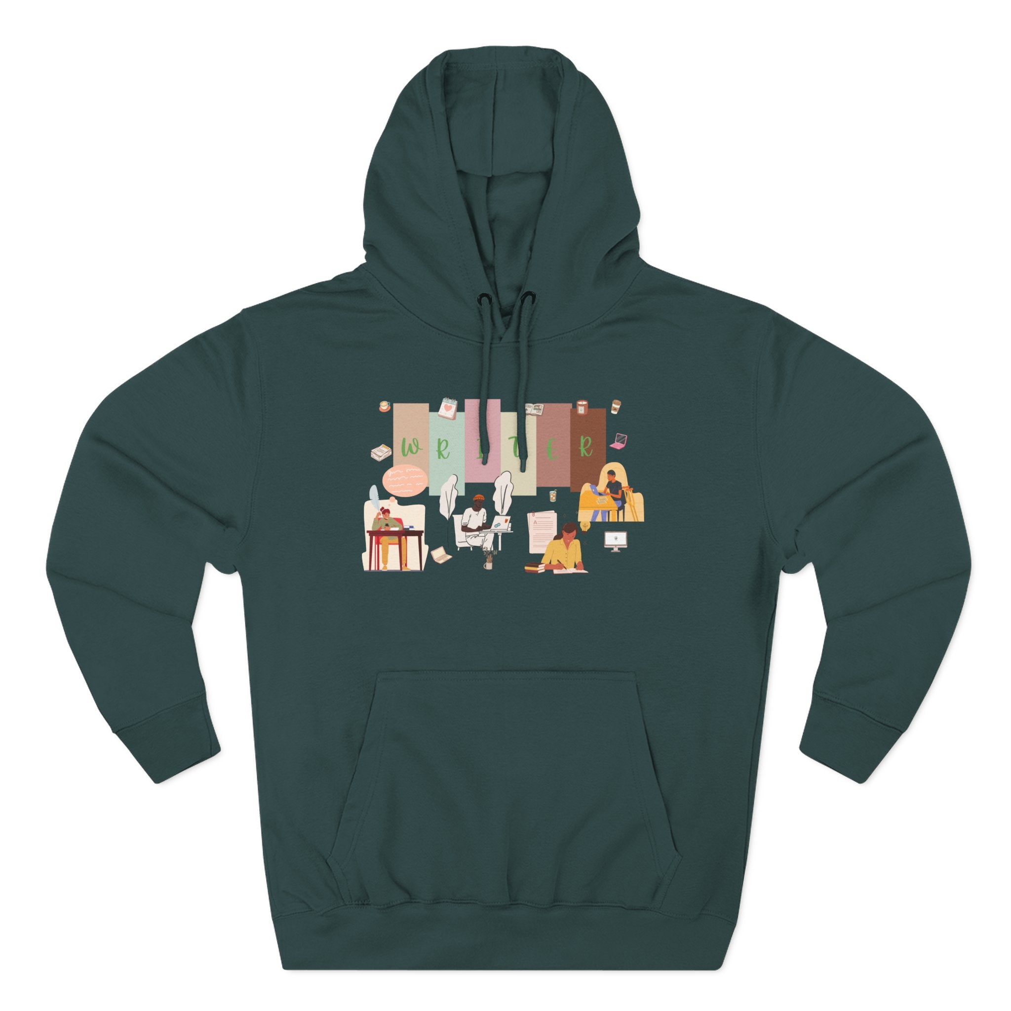 Writer Hoodie — Cozy Typewriter & Notebook Literary Sweatshirt