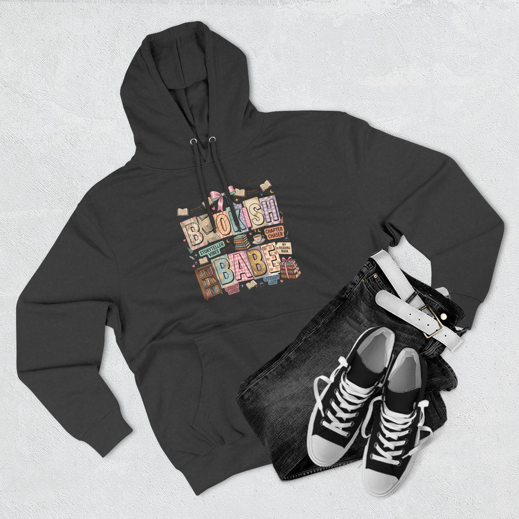 Bookish Babe Hoodie — Bohemian Vintage Collage Graphic Fleece Pullover