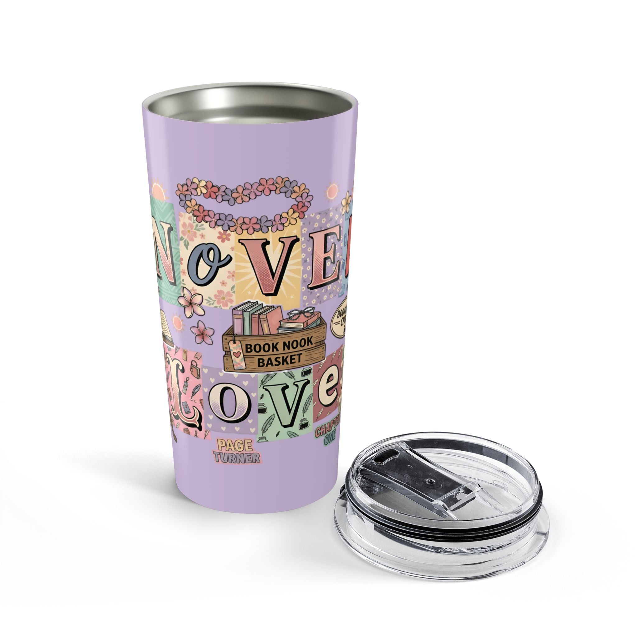 20oz Lavender 'Novel Love' Book Lover Tumbler