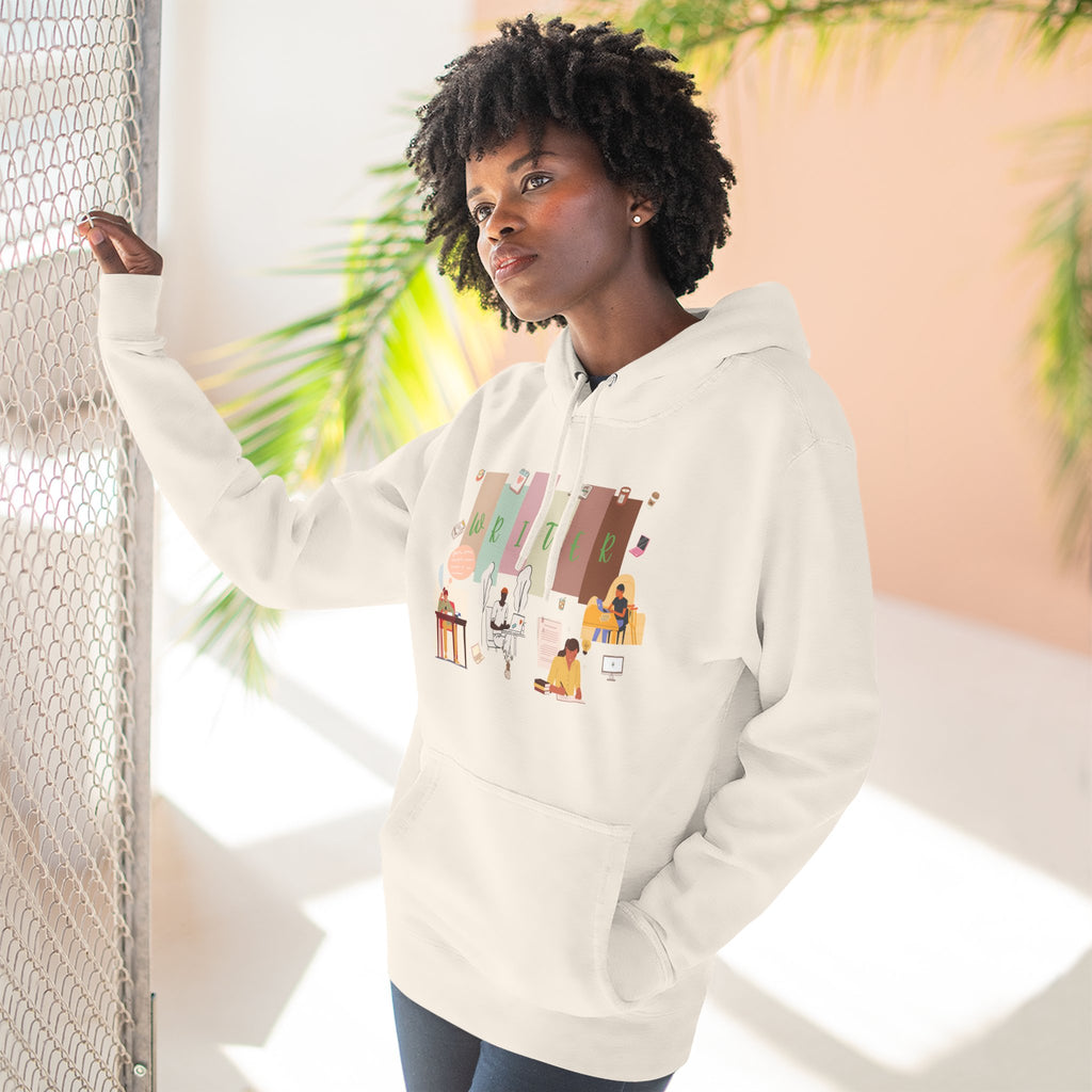 Writer Hoodie — Cozy Typewriter & Notebook Literary Sweatshirt