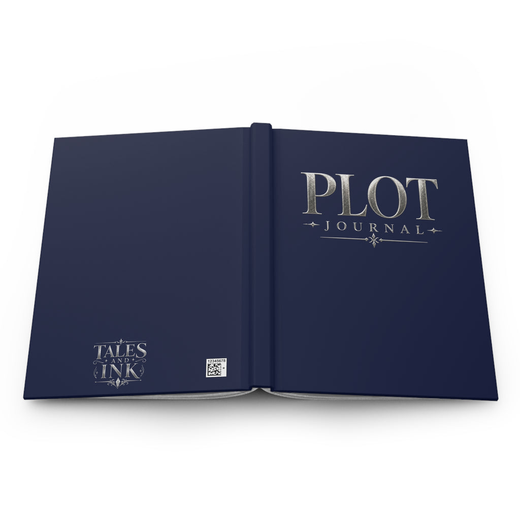 Plot Notes Hardcover Journal — Writer's Notebook with Quill & Candle Design