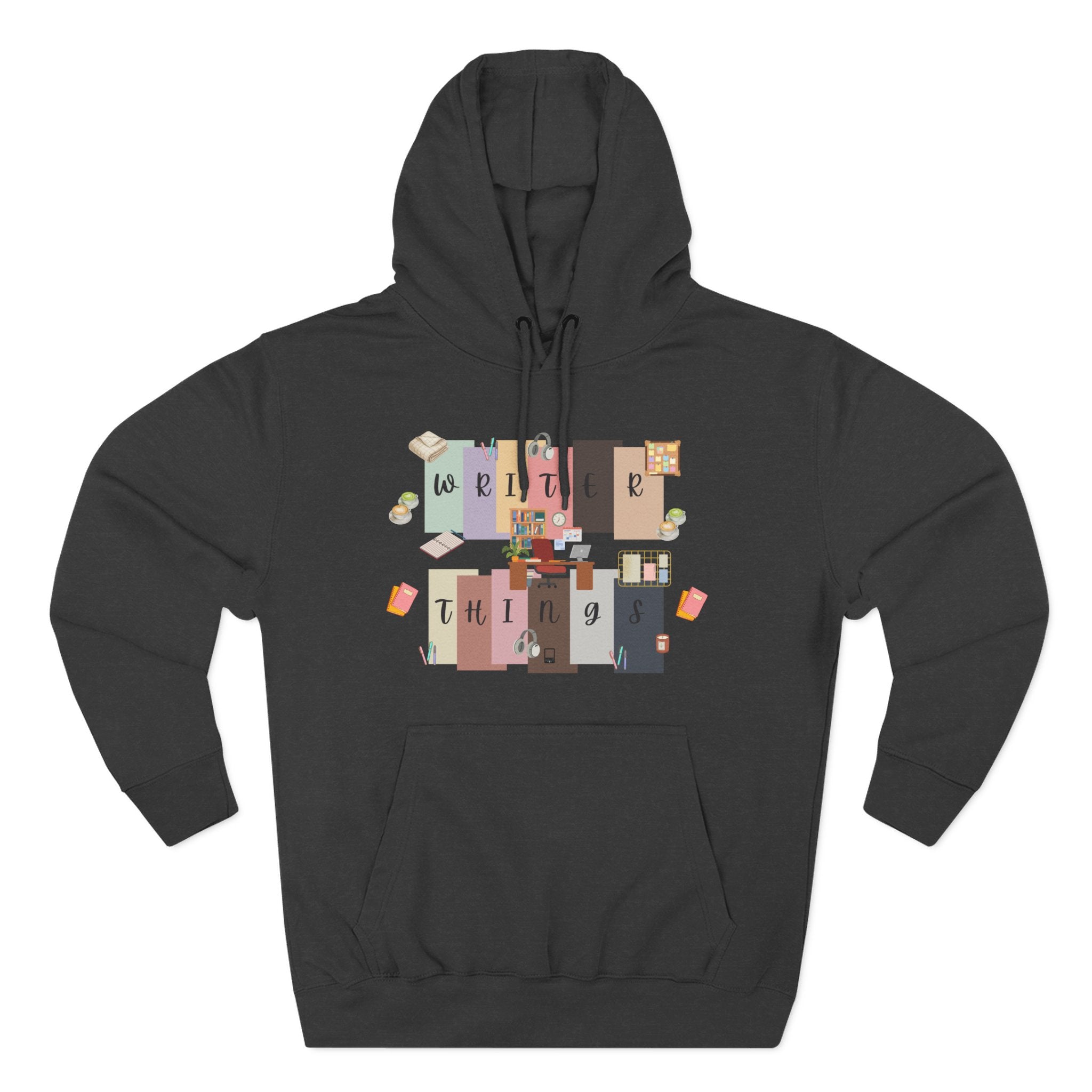 Writer Hoodie — Retro Collage Graphic "Writer Things" Comfort Pullover
