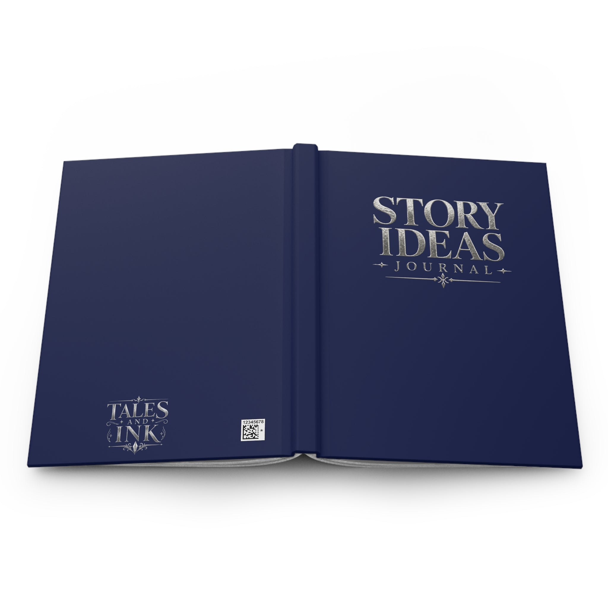 Story Ideas Hardcover Journal — Writer’s Notebook with Quill & Candle Illustration