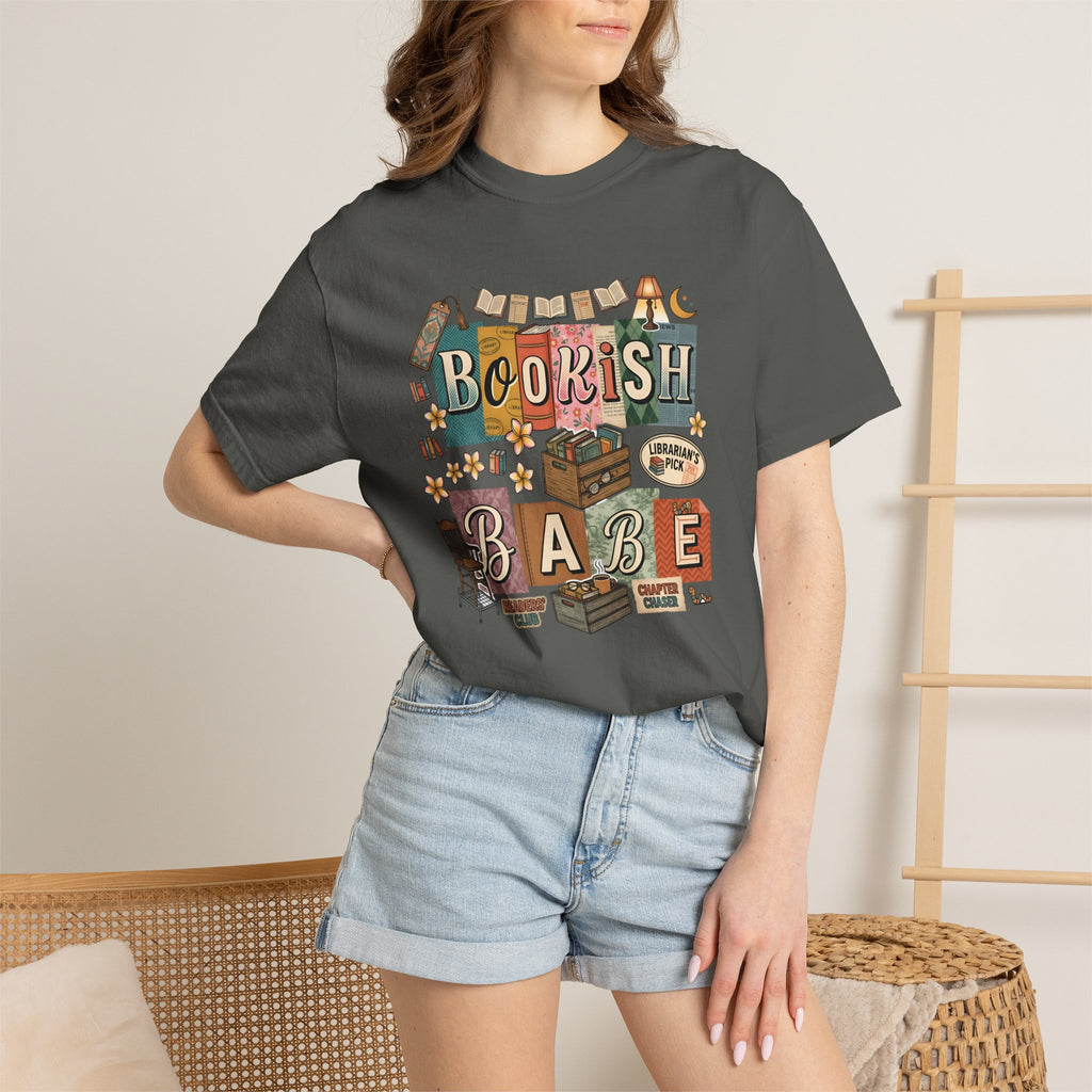 Bookish Babe T-Shirt — Cute Vintage Reading Graphic Tee for Book Lovers