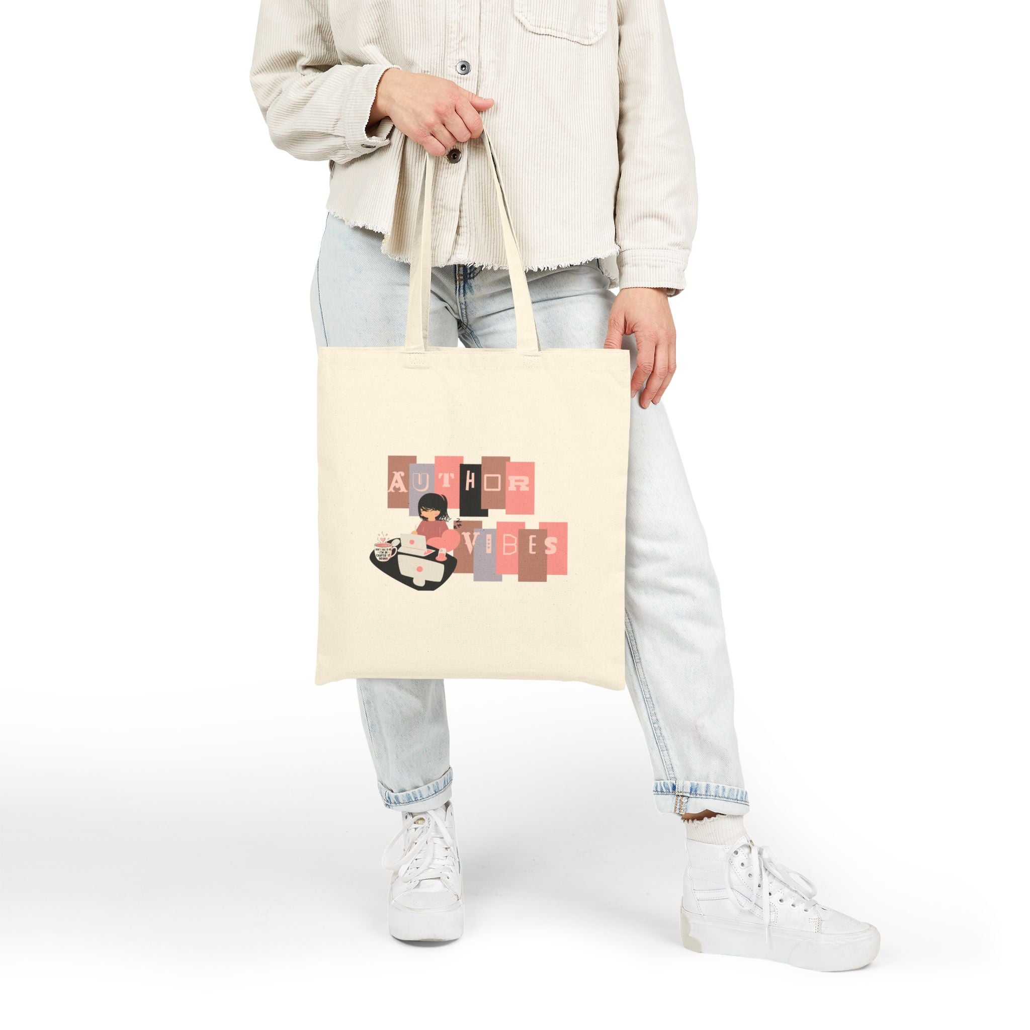 Tote Bag — "Author Vibes" Retro Writer Canvas Tote