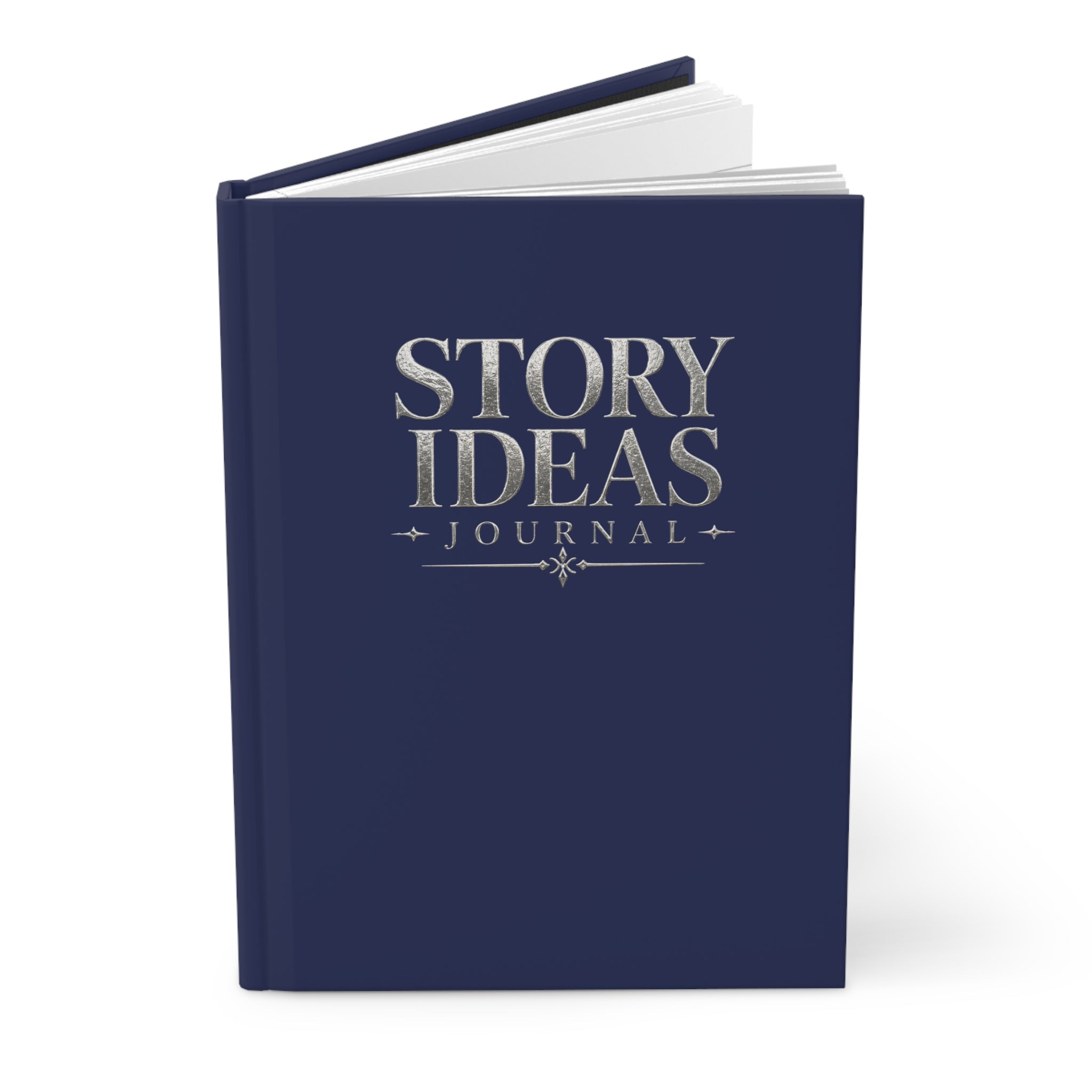 Story Ideas Hardcover Journal — Writer’s Notebook with Quill & Candle Illustration