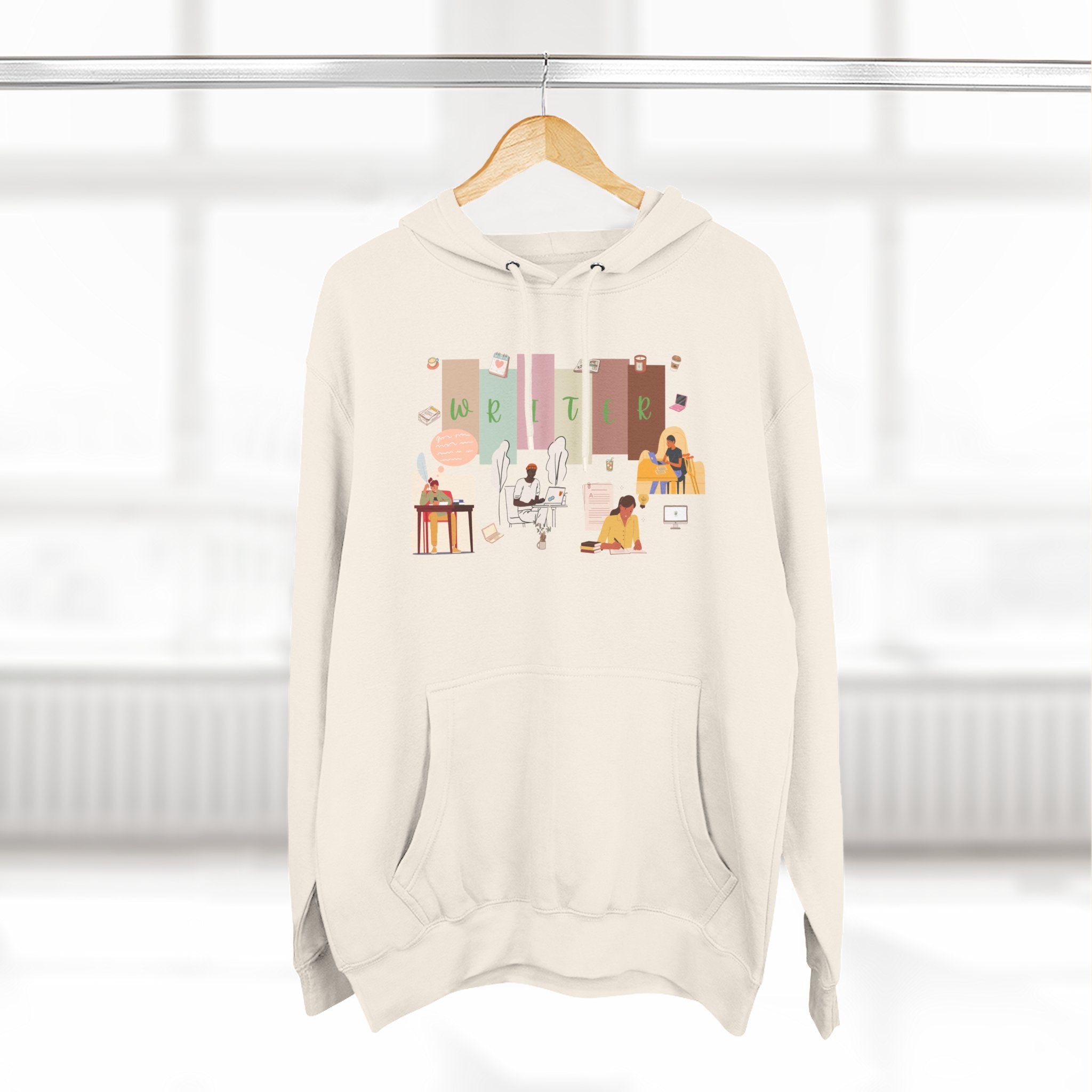 Writer Hoodie — Cozy Typewriter & Notebook Literary Sweatshirt