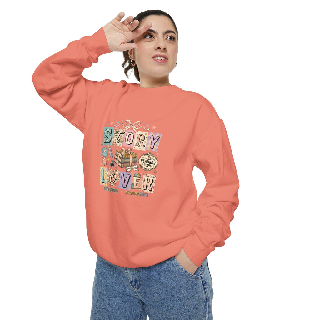 Story Lover Sweatshirt — Vintage Bookish Graphic Pullover for Readers