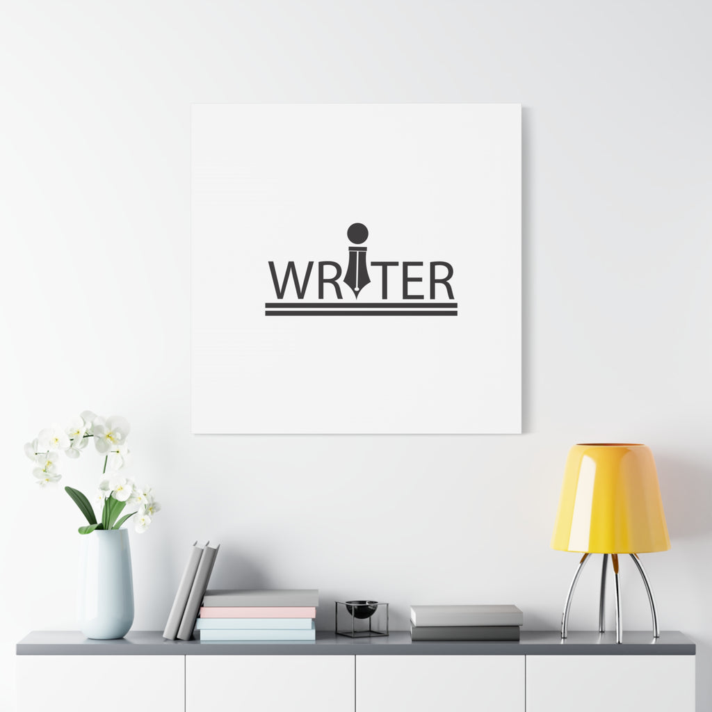 Writer Pen Logo Matte Canvas Wall Art — Stretched 1.25"