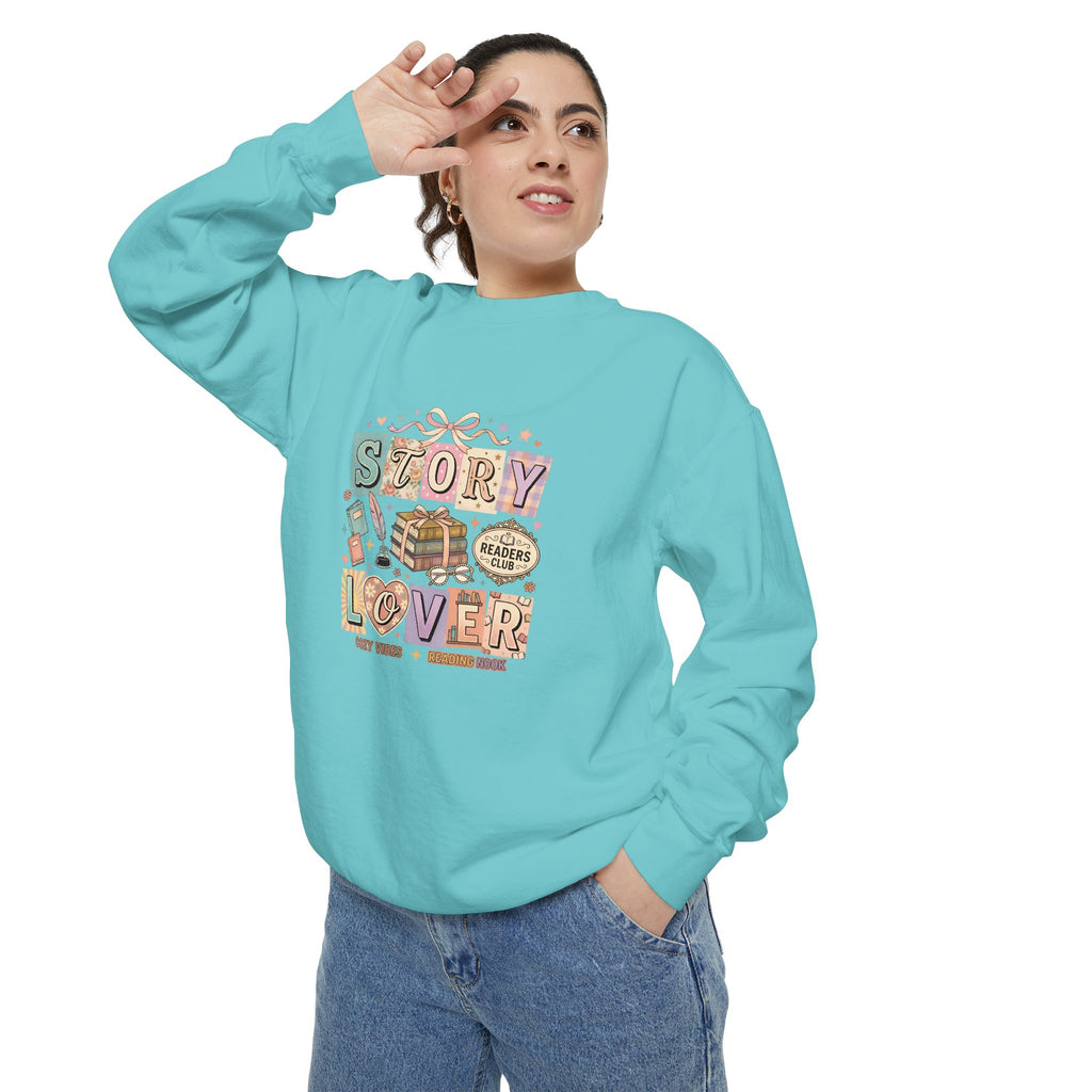 Story Lover Sweatshirt — Vintage Bookish Graphic Pullover for Readers