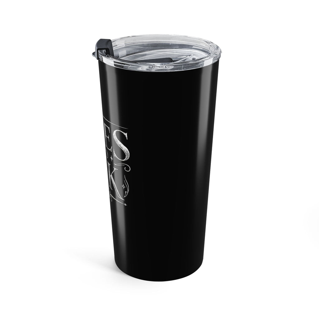 Tumbler — Grey 20oz Insulated Travel Cup with "Tales & Ink" Script