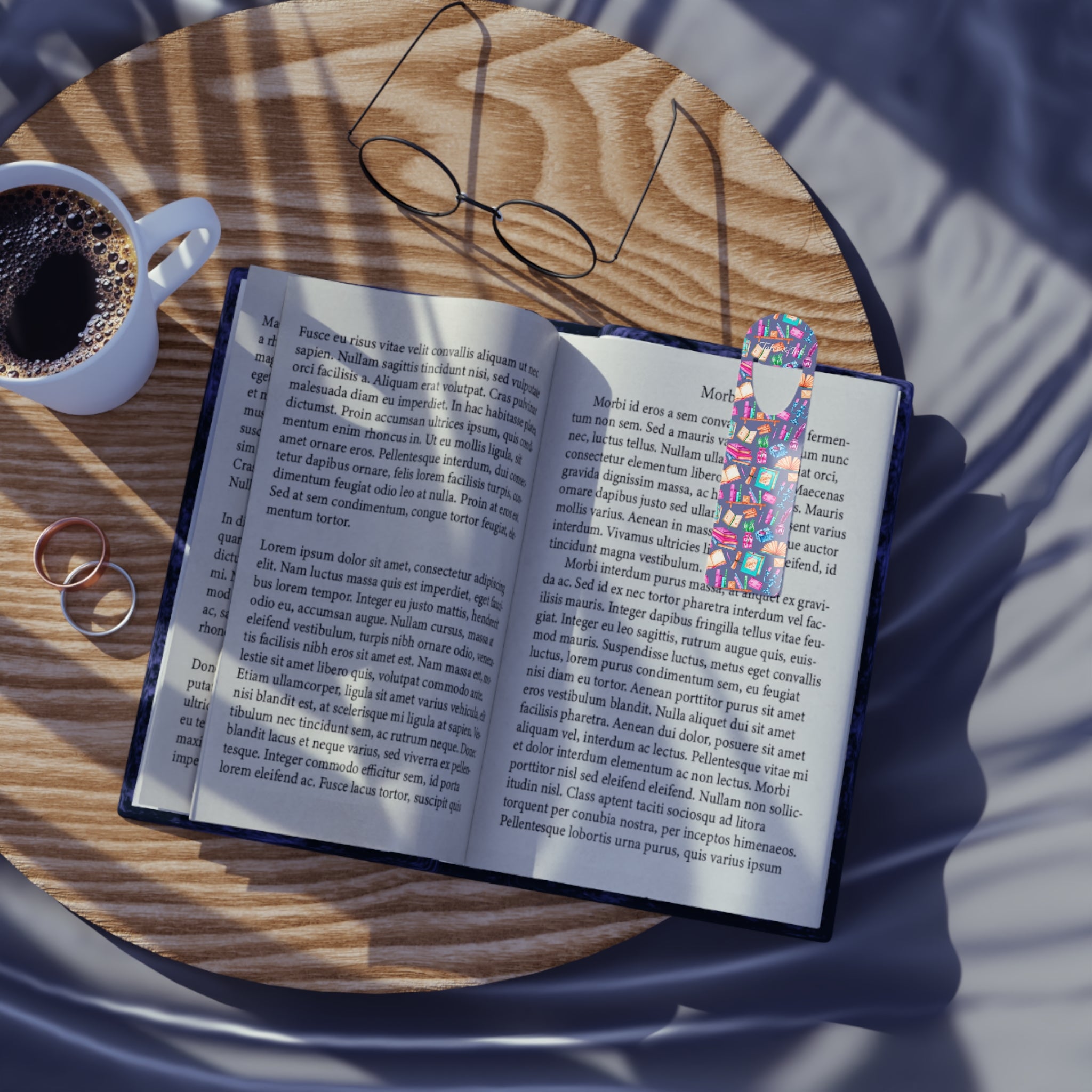 Colorful Booklover Metal Bookmark — Cute Books & Reading Pattern