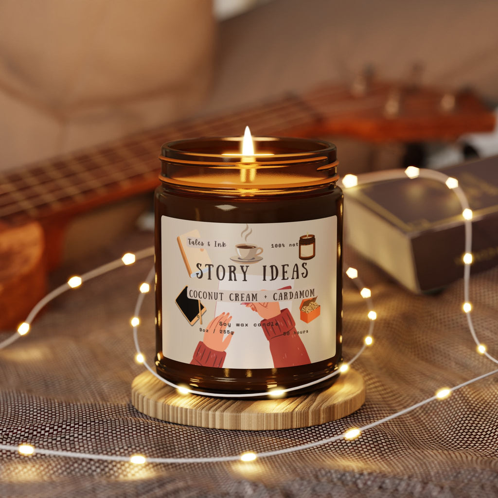 Story Ideas Scented Soy Candle — Coconut Cream & Cardamom Amber Jar
