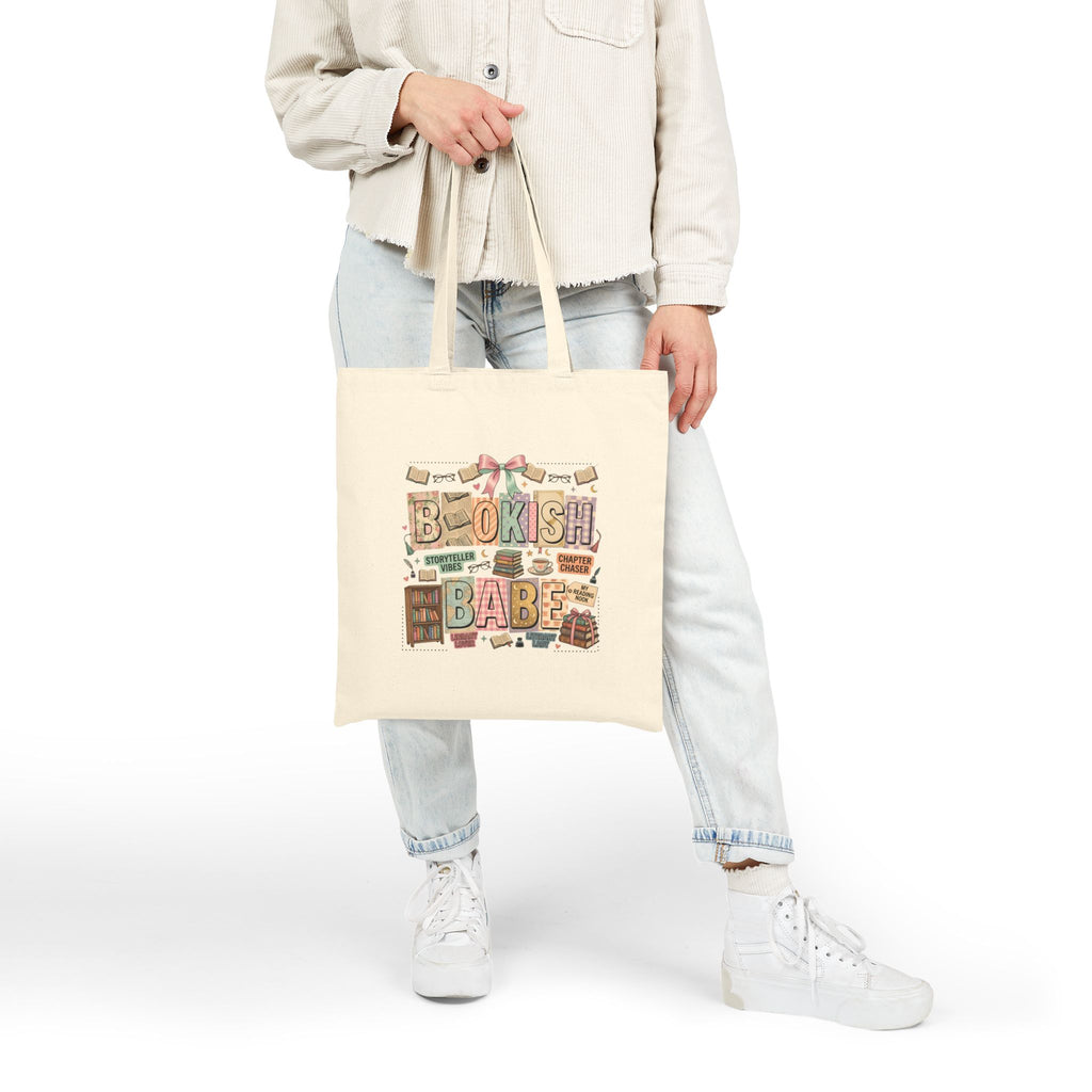Bookish Babe Tote Bag — Cute Vintage Book Lover Canvas Tote