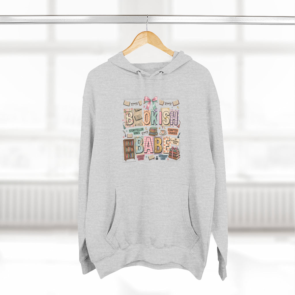 Bookish Babe Hoodie — Bohemian Vintage Collage Graphic Fleece Pullover