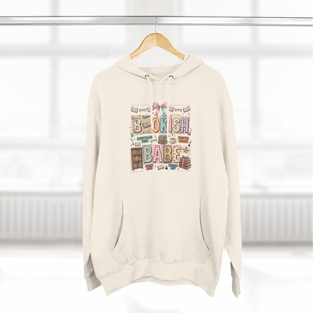 Bookish Babe Hoodie — Bohemian Vintage Collage Graphic Fleece Pullover