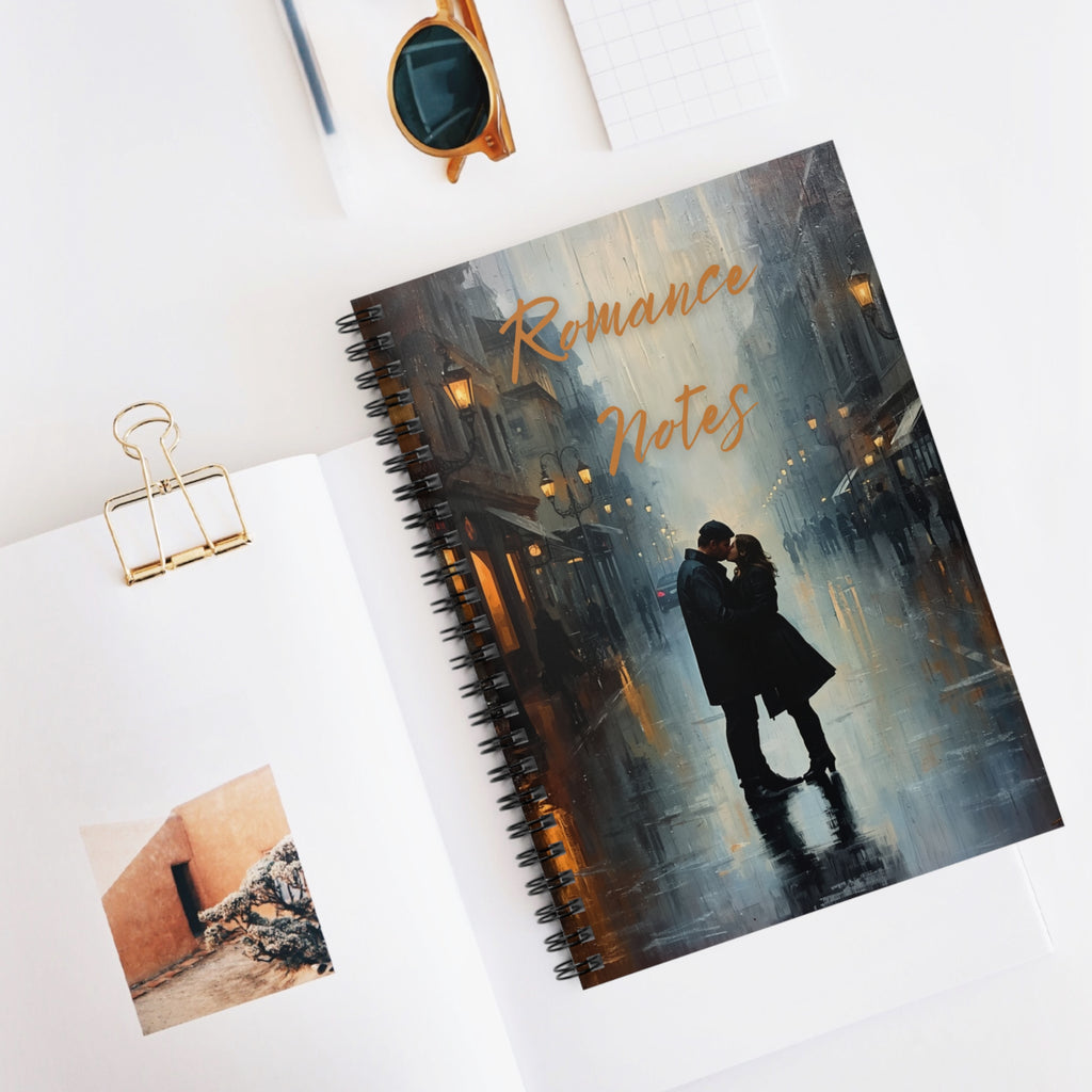 Romance Notes Spiral Notebook — Rainy City Couples Journal