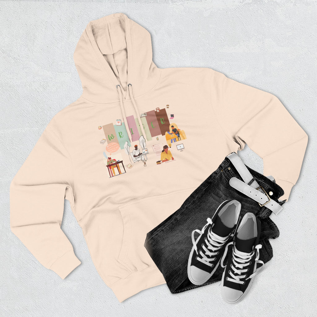Writer Hoodie — Cozy Typewriter & Notebook Literary Sweatshirt