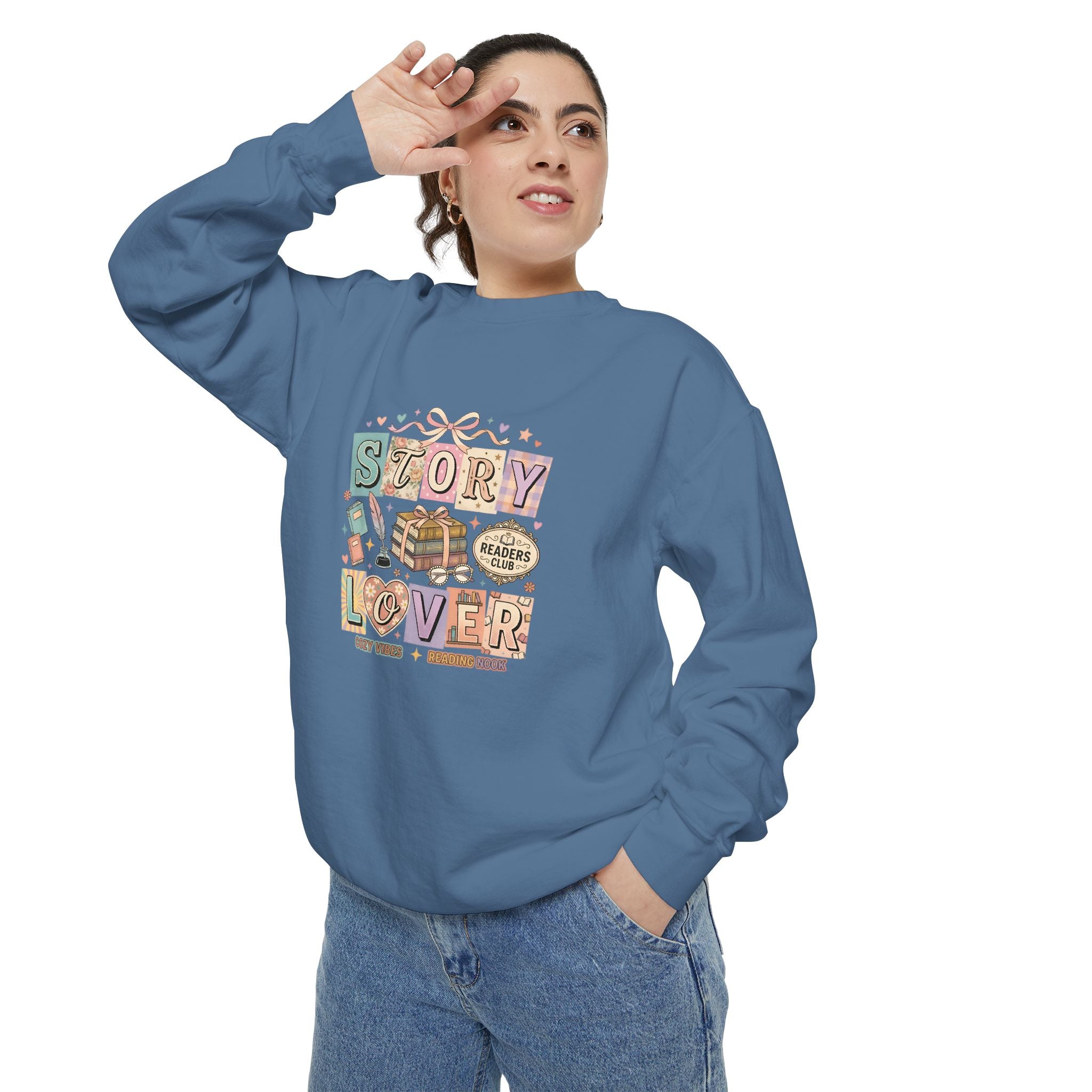 Story Lover Sweatshirt — Vintage Bookish Graphic Pullover for Readers