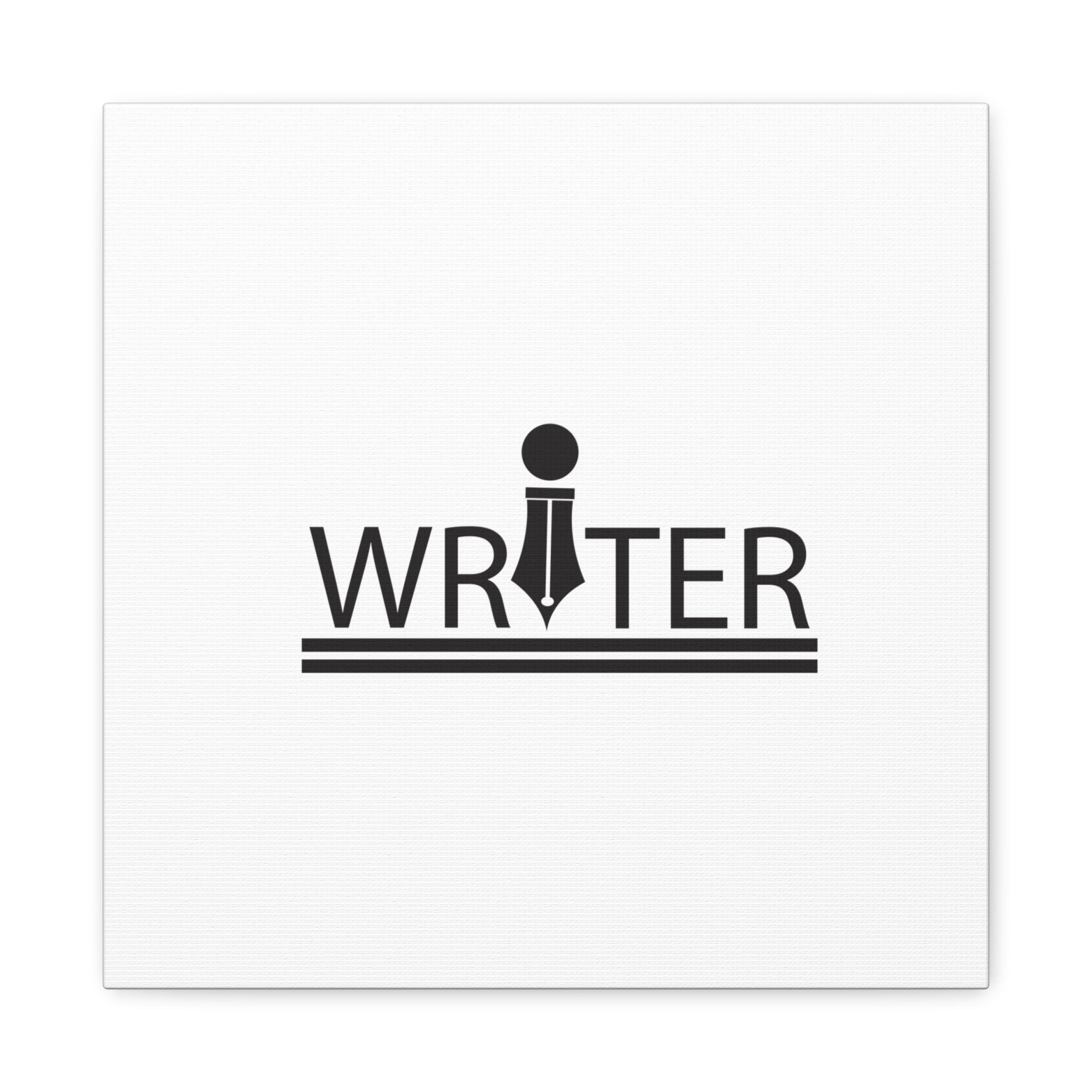Writer Pen Logo Matte Canvas Wall Art — Stretched 1.25"