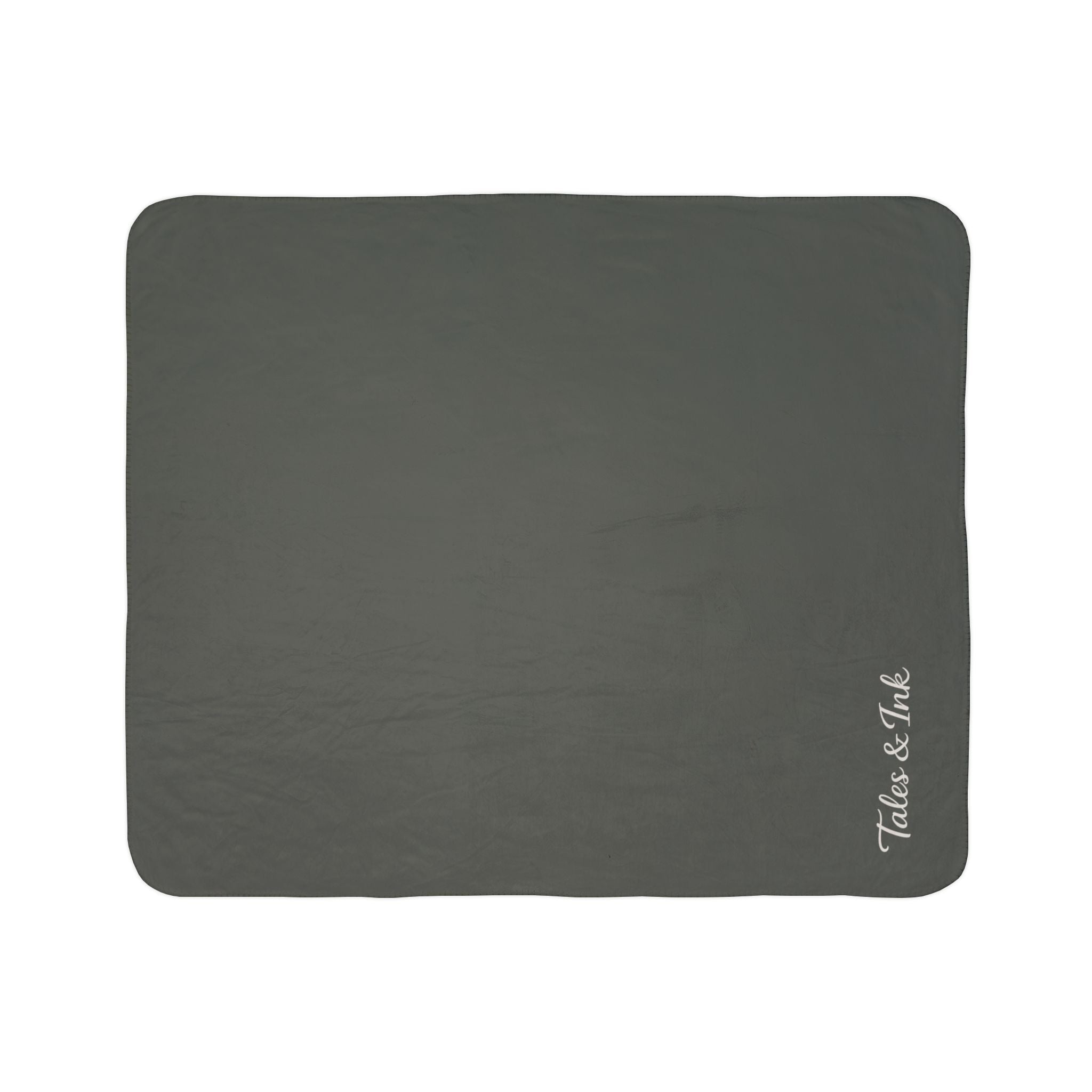 Copy of Sherpa Blanket – Soft Charcoal Fleece Cozy Throw (Tales & Ink Script)