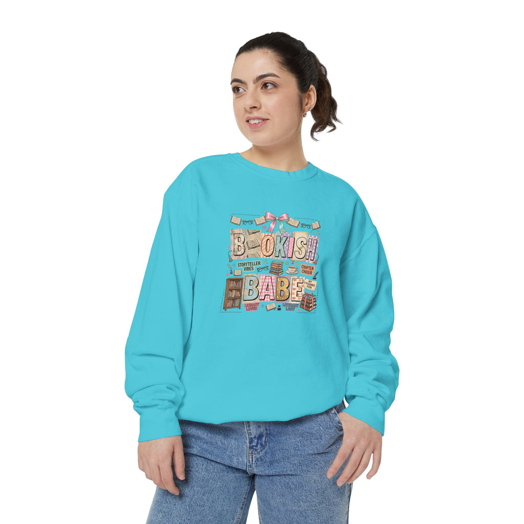 Bookish Babe Sweatshirt — Cute Pastel Reading Graphic Crewneck