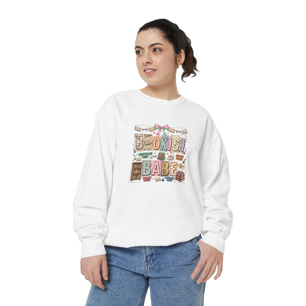 Bookish Babe Sweatshirt — Cute Pastel Reading Graphic Crewneck