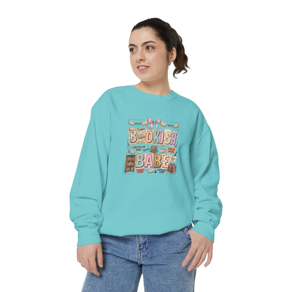 Bookish Babe Sweatshirt — Cute Pastel Reading Graphic Crewneck
