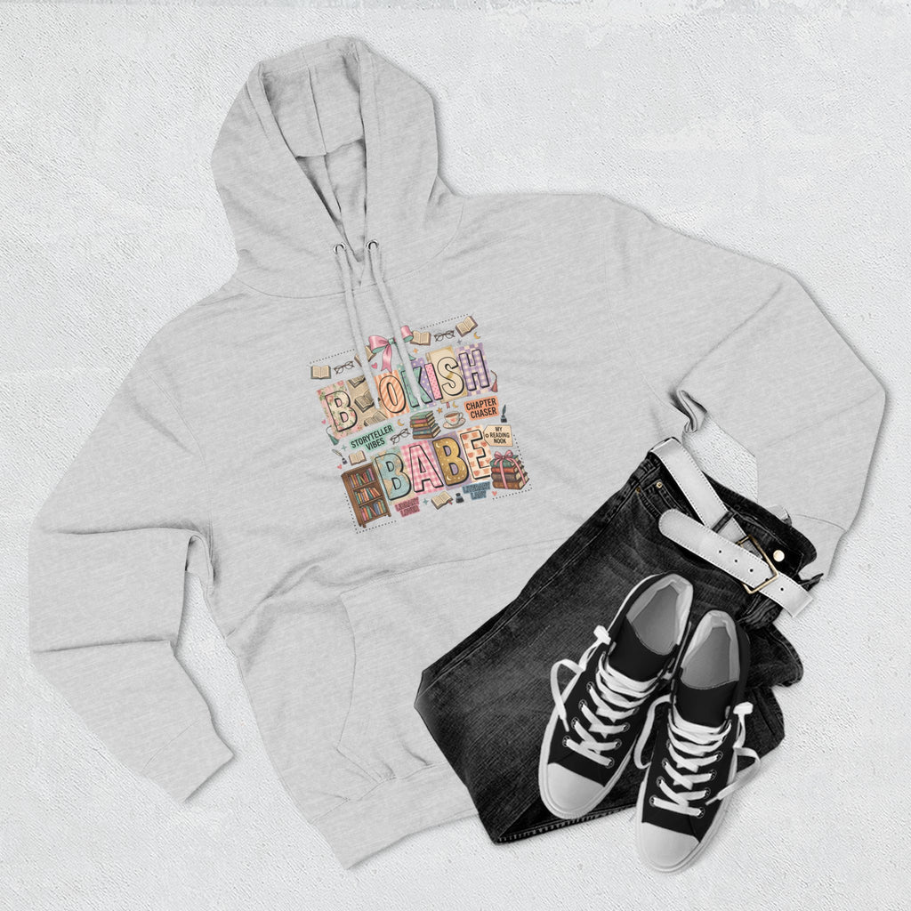 Bookish Babe Hoodie — Bohemian Vintage Collage Graphic Fleece Pullover