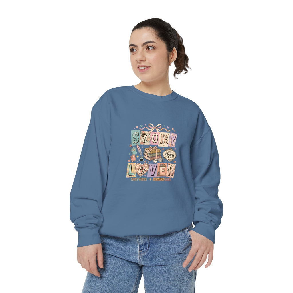 Story Lover Sweatshirt — Vintage Bookish Graphic Pullover for Readers