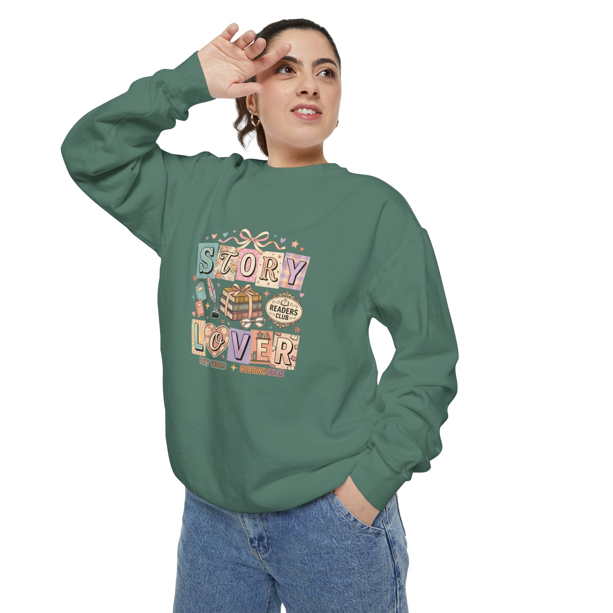 Story Lover Sweatshirt — Vintage Bookish Graphic Pullover for Readers