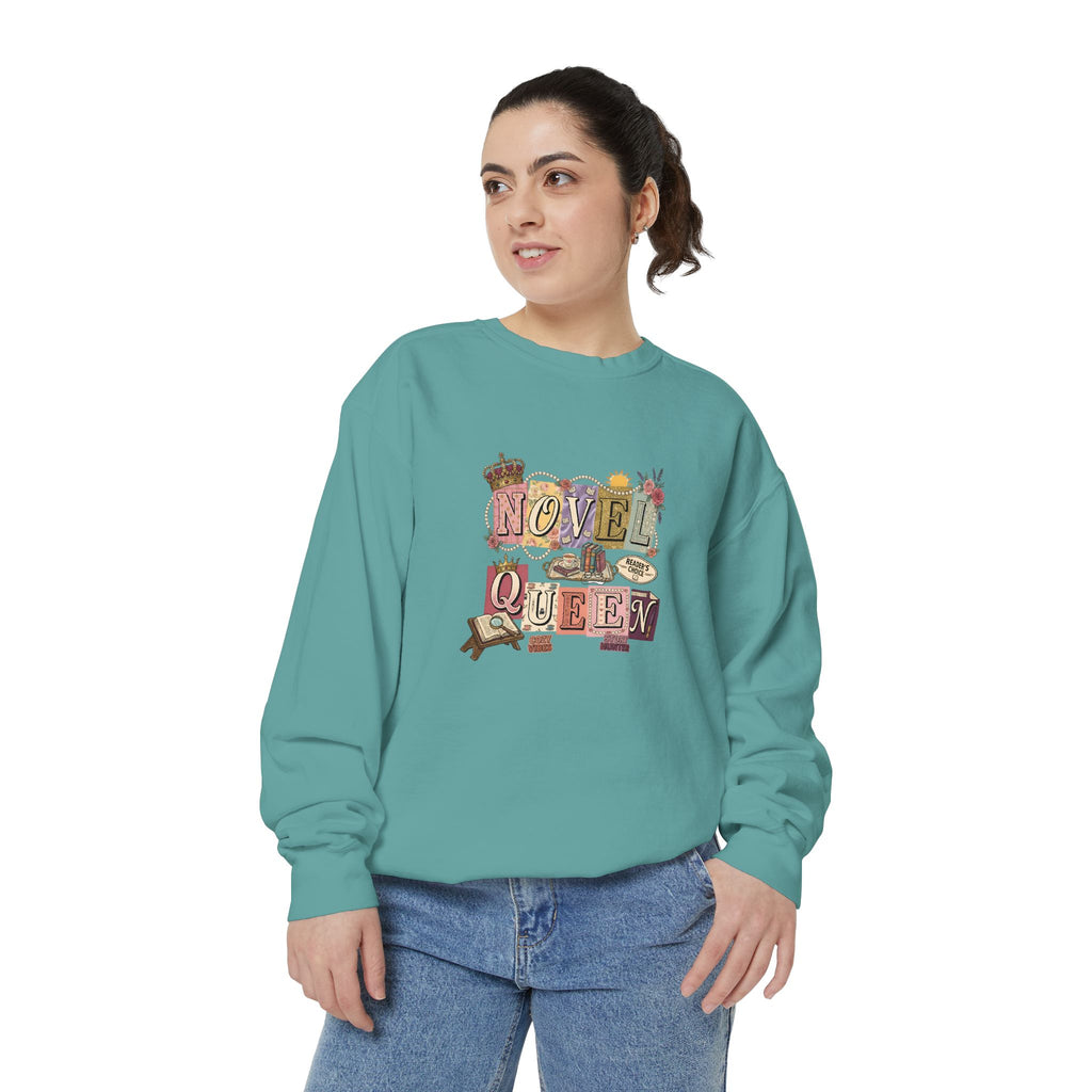 Novel Queen Sweatshirt — Vintage Booklover Literary Graphic Crewneck