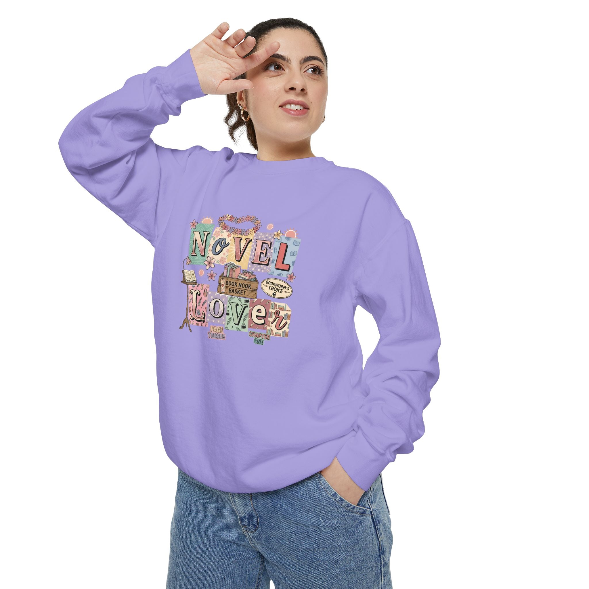 Novel Lover Sweatshirt — Cozy Bookish Graphic Pullover